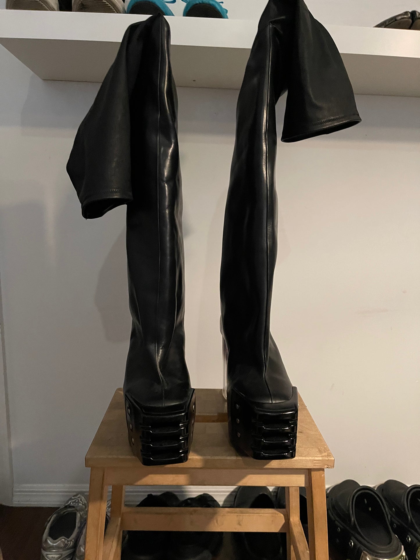 Rick Owens edfu degrade oblique kiss boots