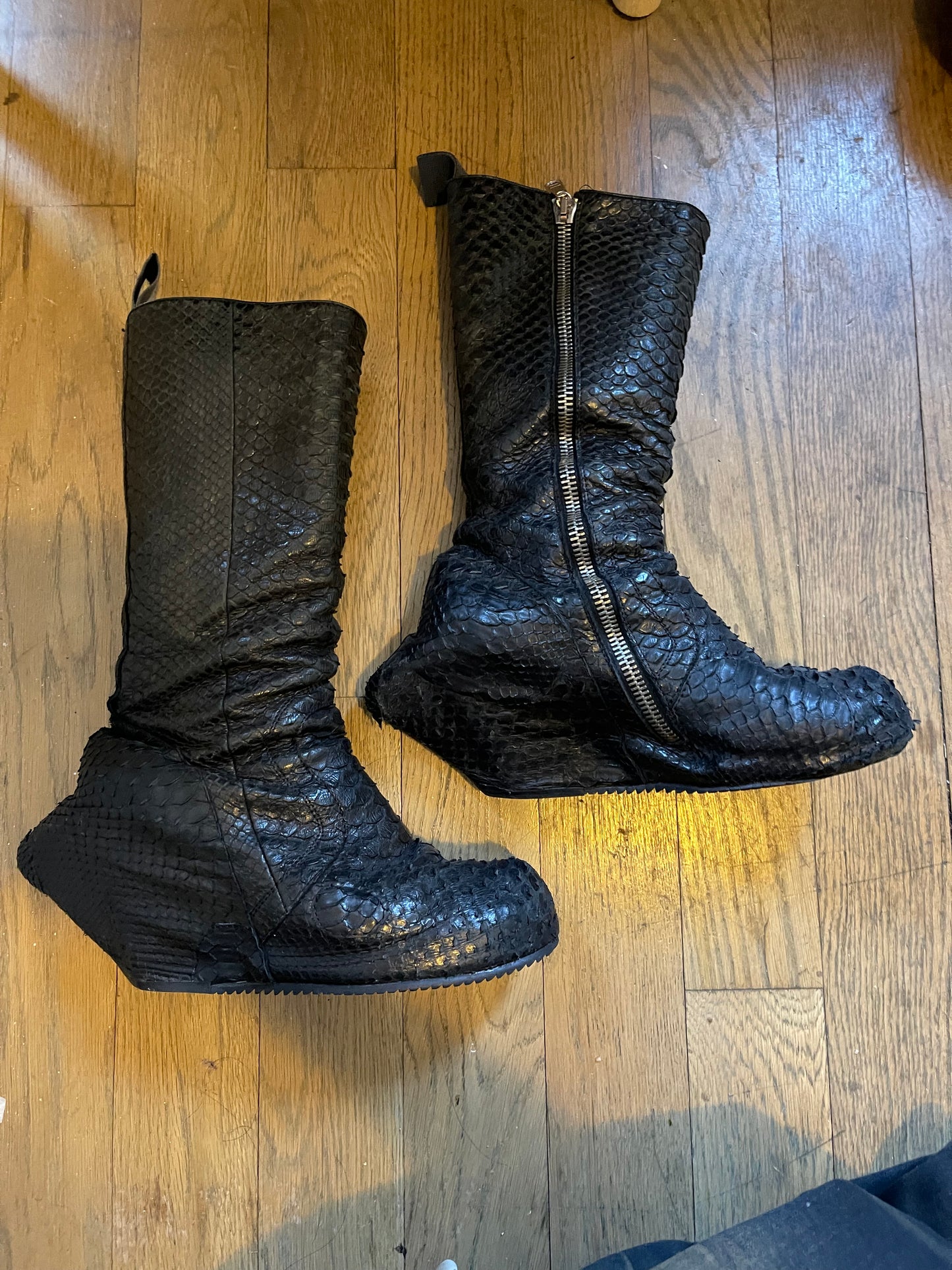 Rick Owens FW10 gleam python turbo wedges