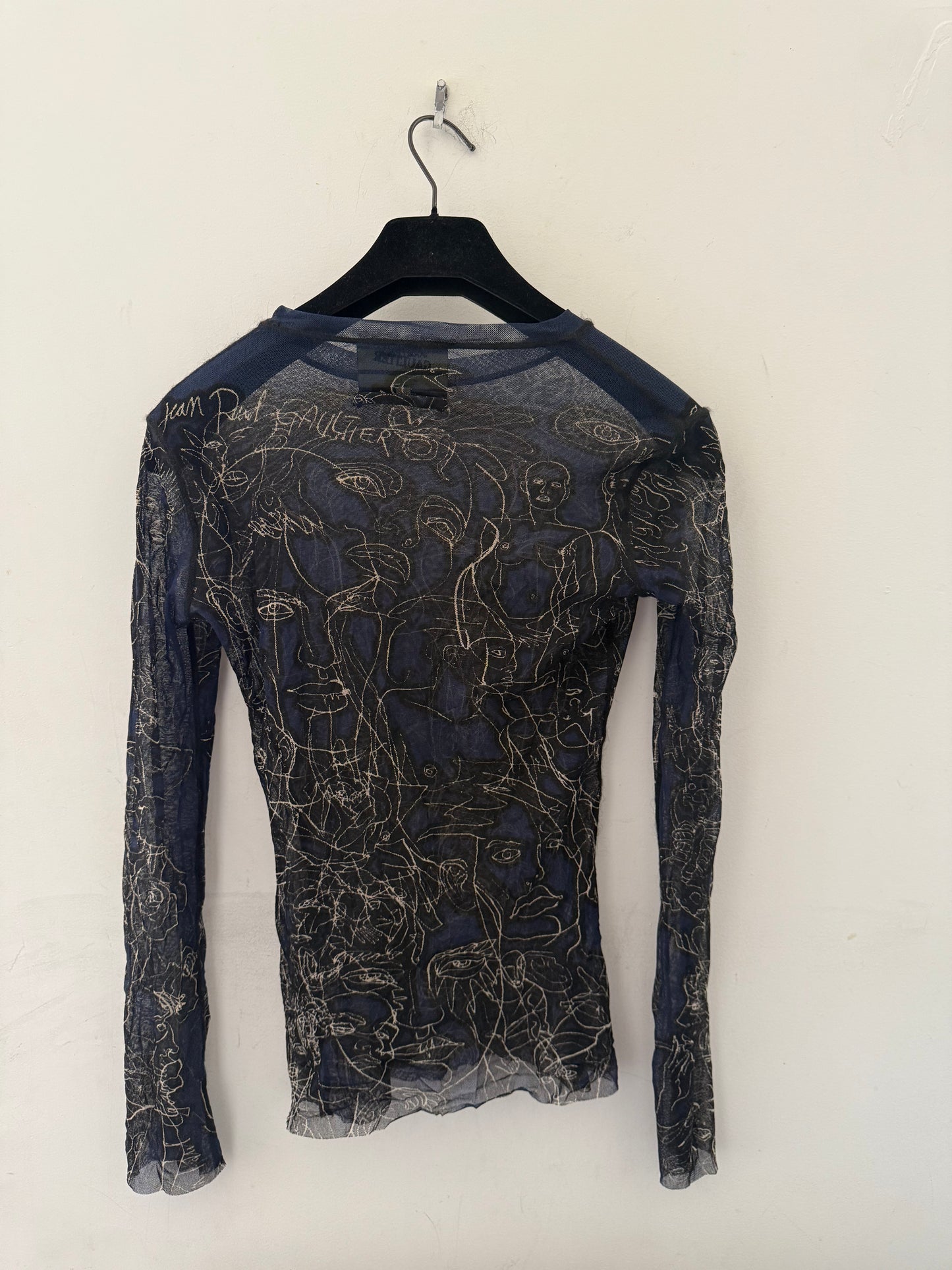 Jean Paul Gaultier scribble tattoo long sleeve shirt