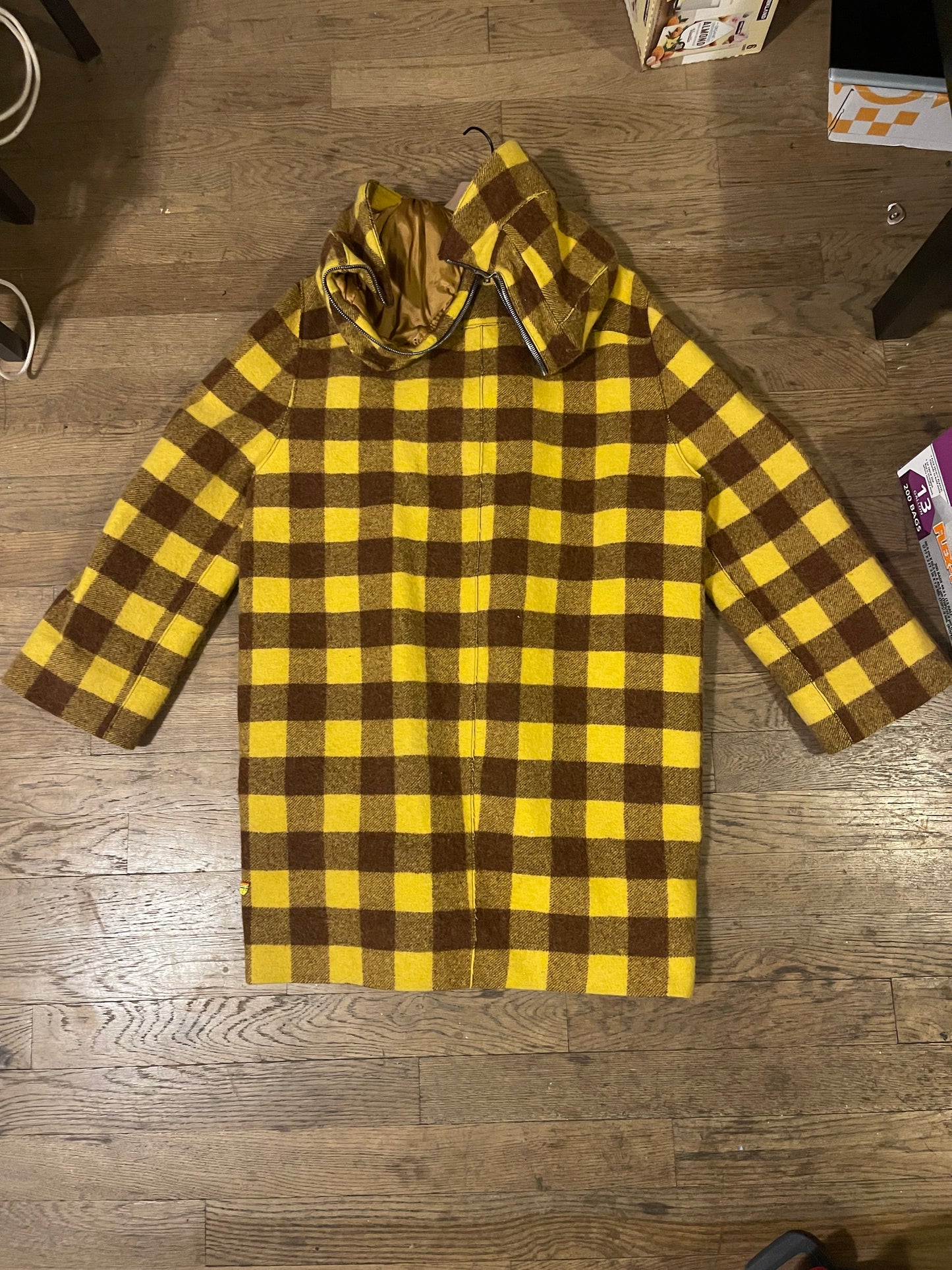 Rick Owens FW18 Sisyphus raisin plaid secret parka