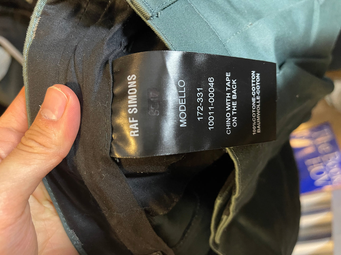 Raf Simons wide chino with tape I love you pants