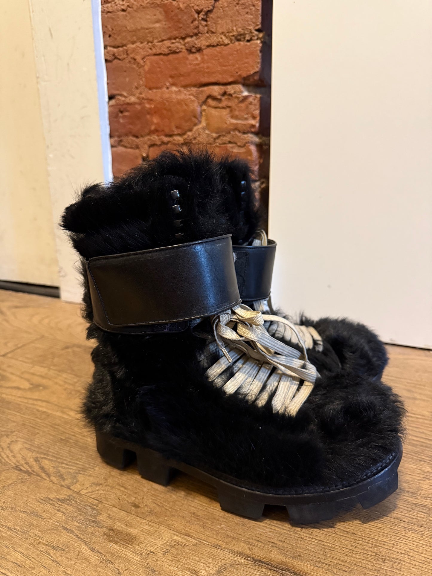 Rick Owens SS13 plinth fur boots