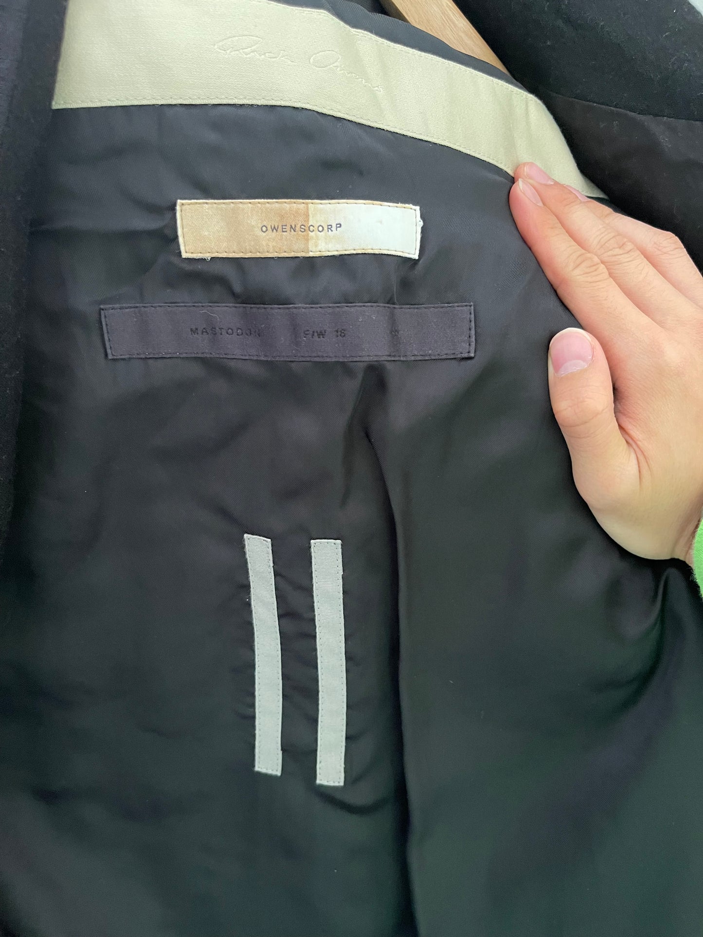 Rick Owens AW16 vomit embroidered coat