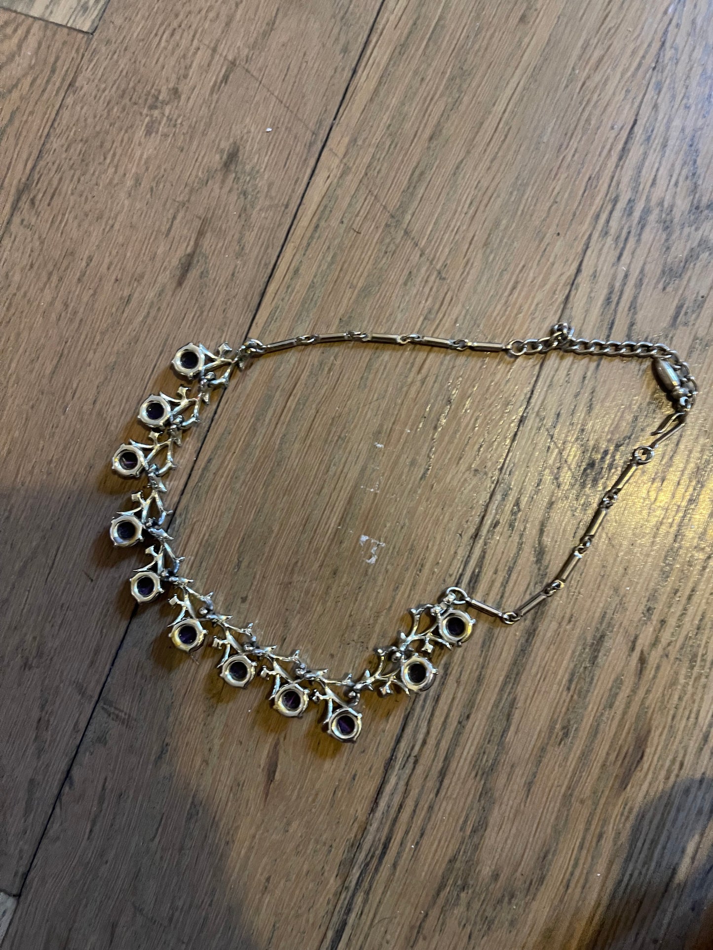 Brass rose necklace