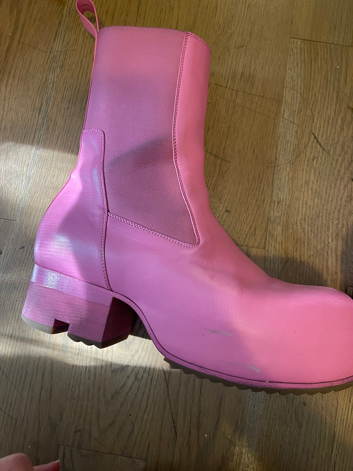 Rick Owens pop pink ballast boots