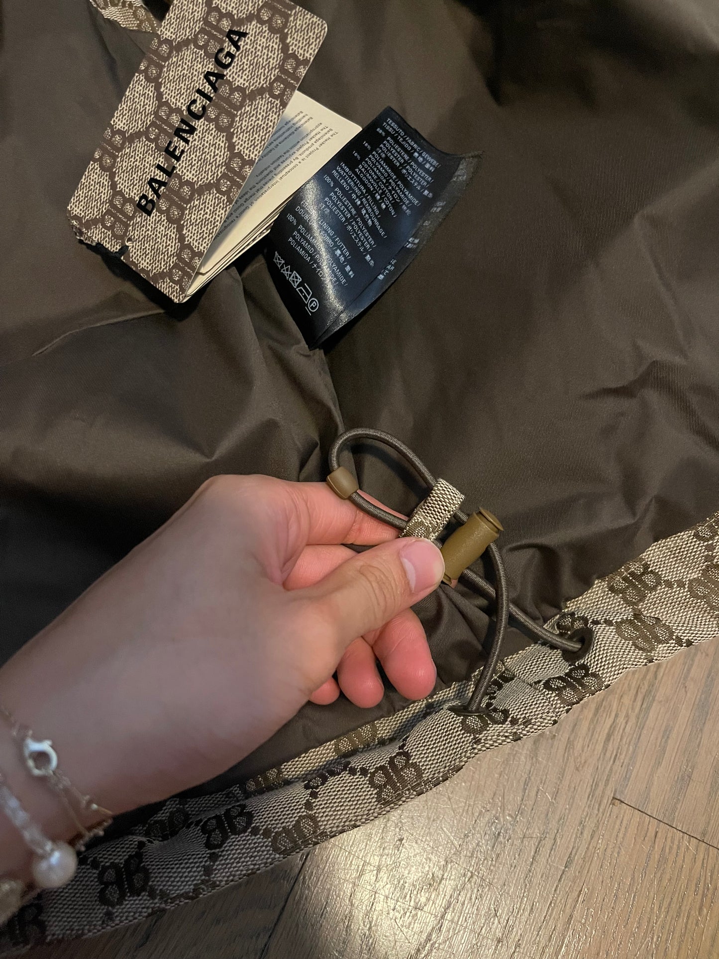 Balenciaga x Gucci c shape hacker puffer vest