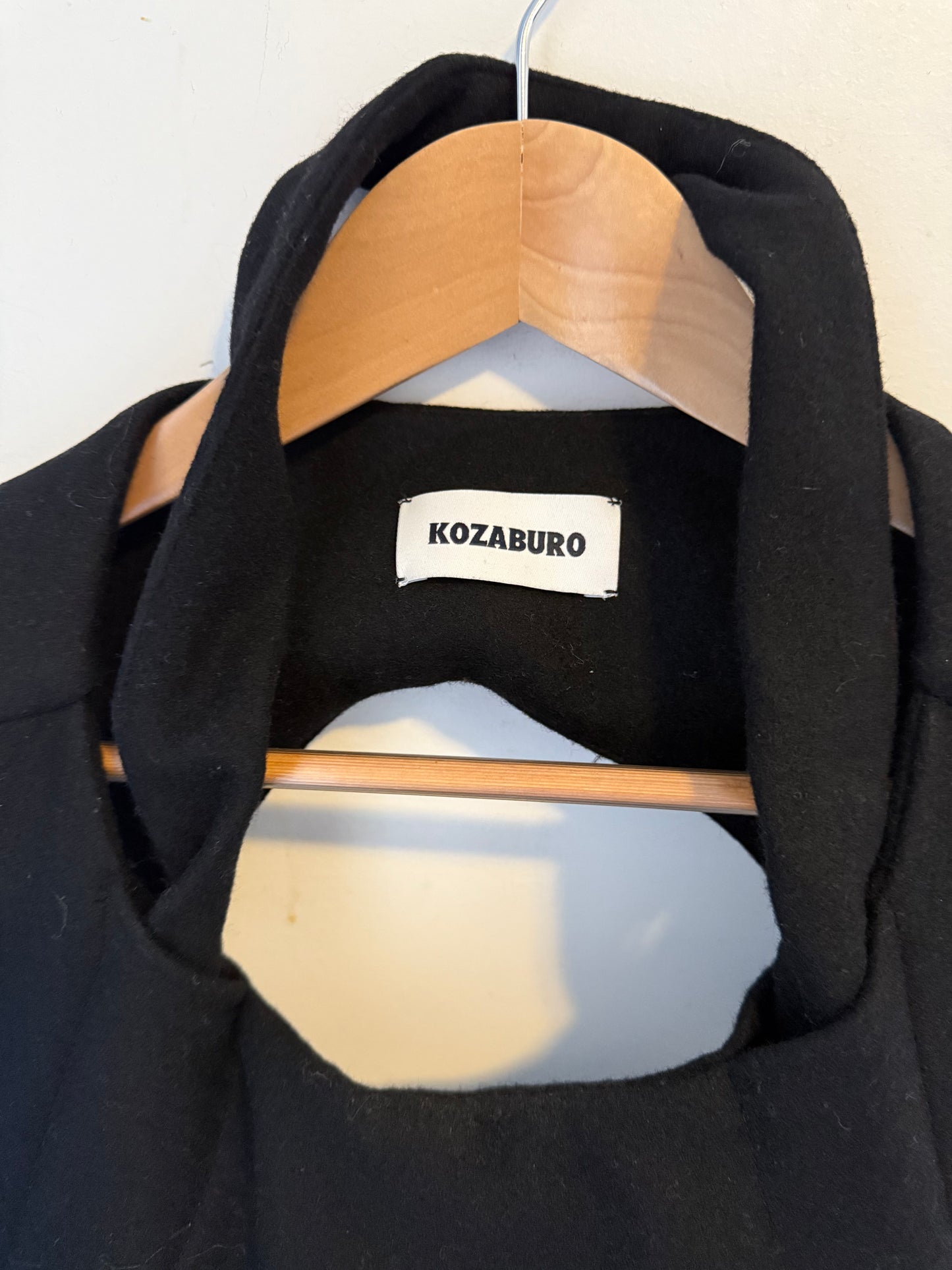 Kozaburo adjustable wool apron coat