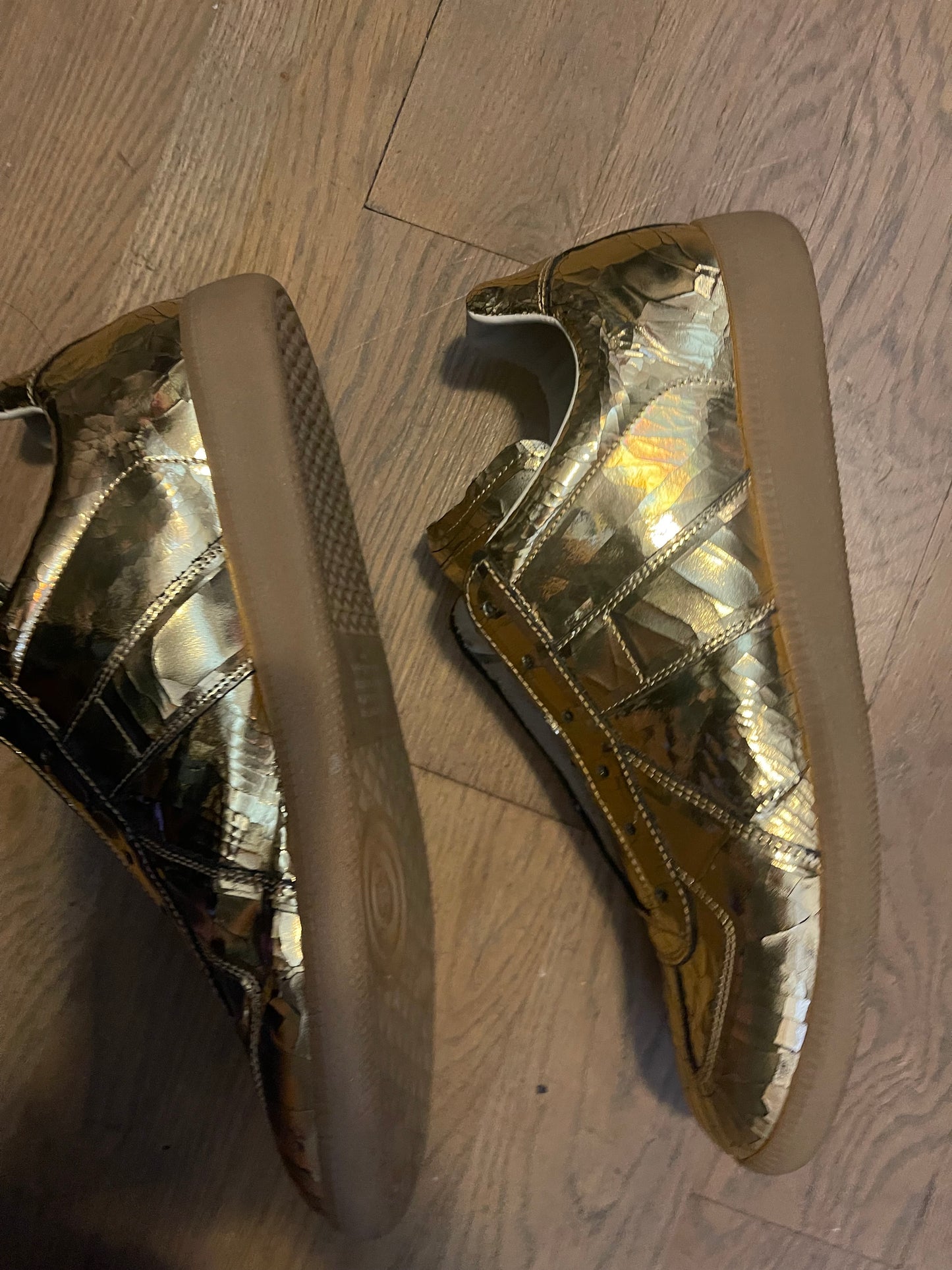 Maison Margiela gold replicas foil effect sneakers