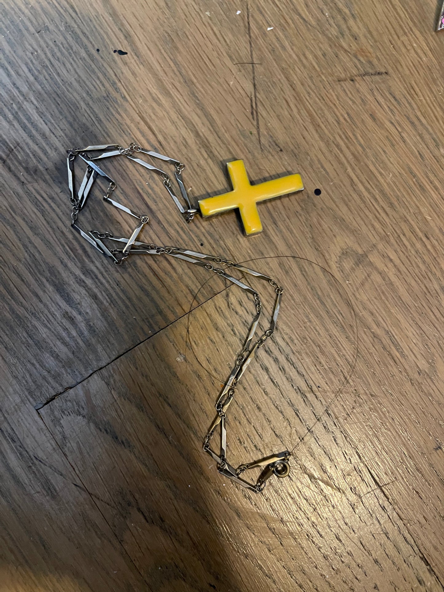 Undercover AW97 yellow cross necklace