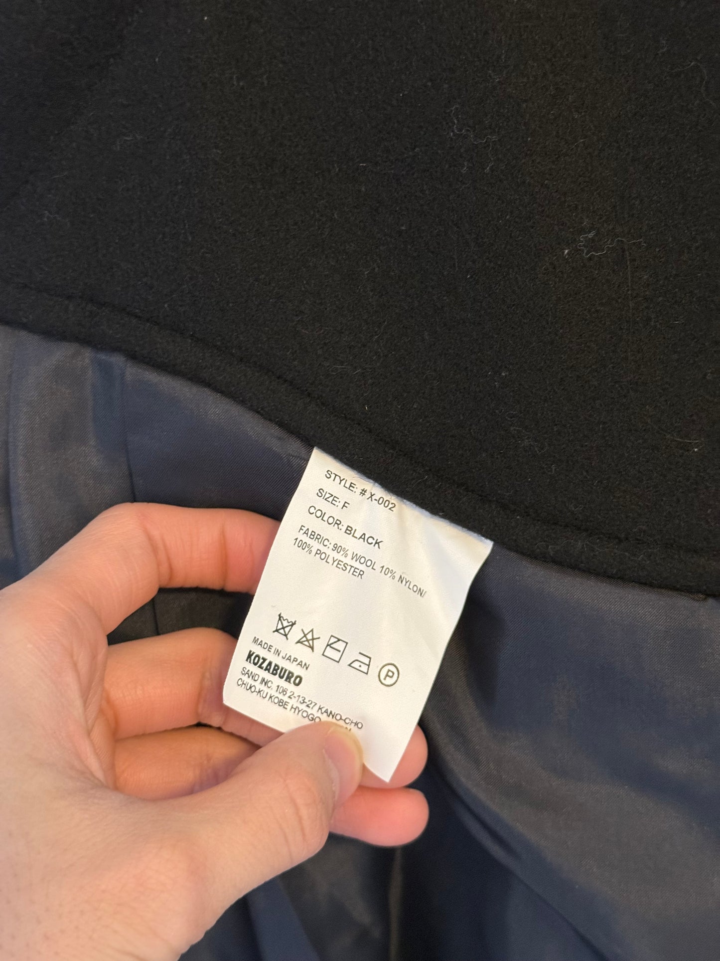 Kozaburo adjustable wool apron coat