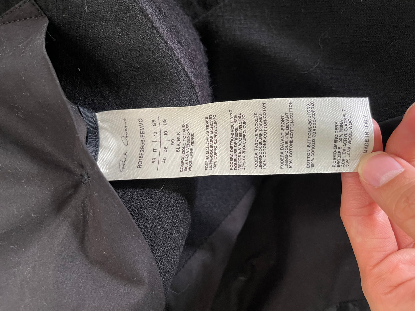 Rick Owens AW16 vomit embroidered coat