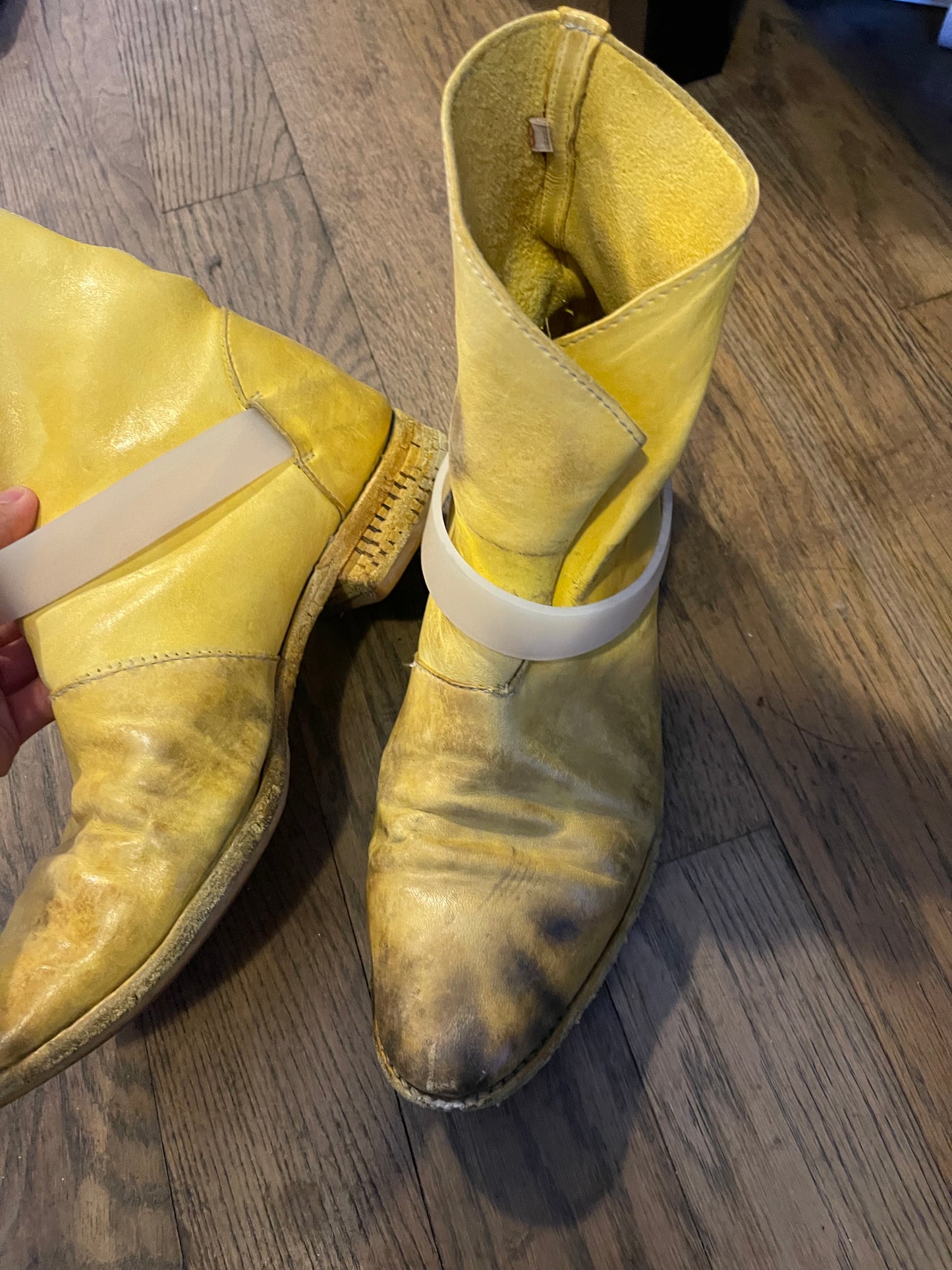 Carol Christian poell rubber band boots yellow