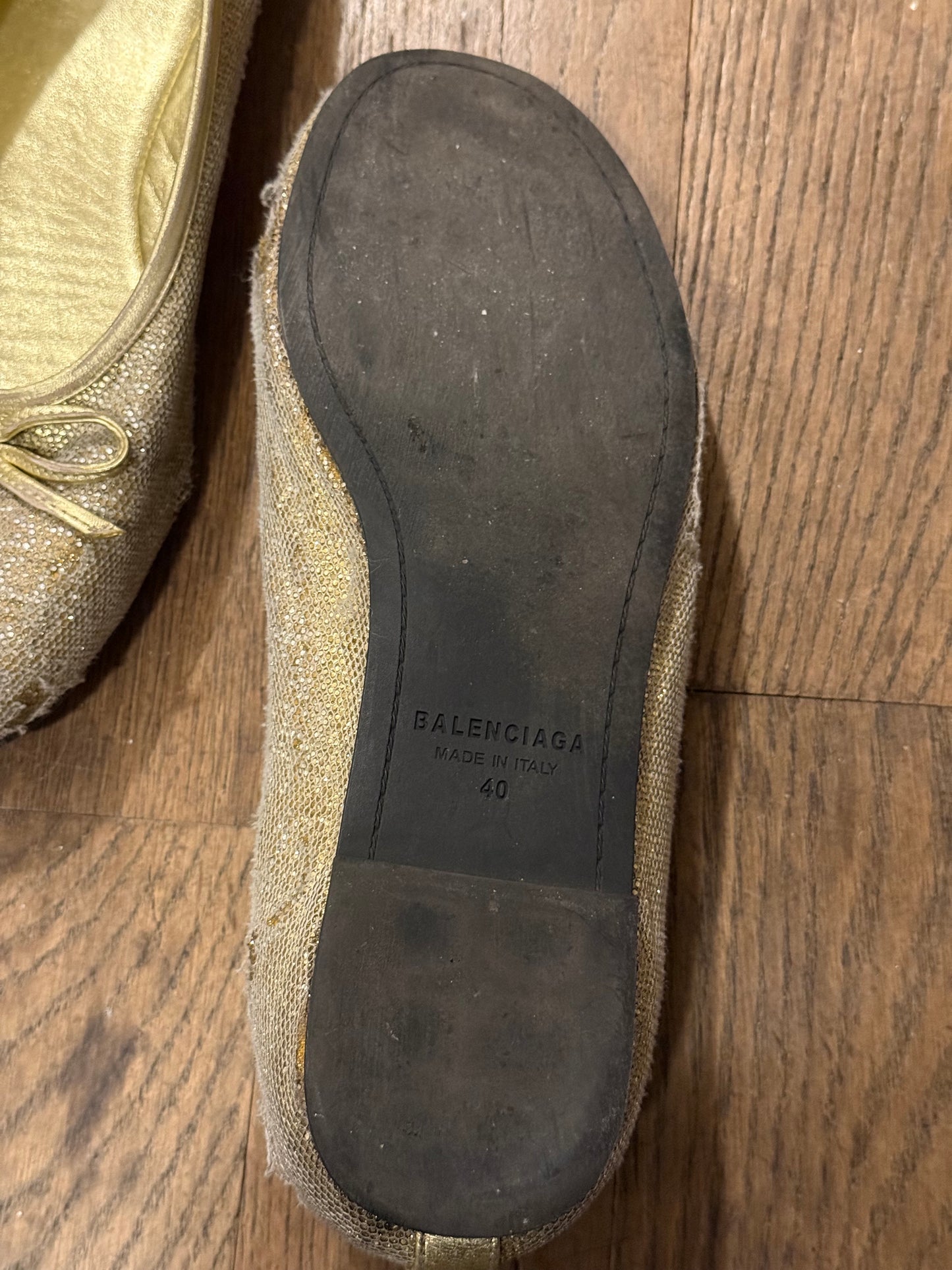 Balenciaga ballet gold Leopolds