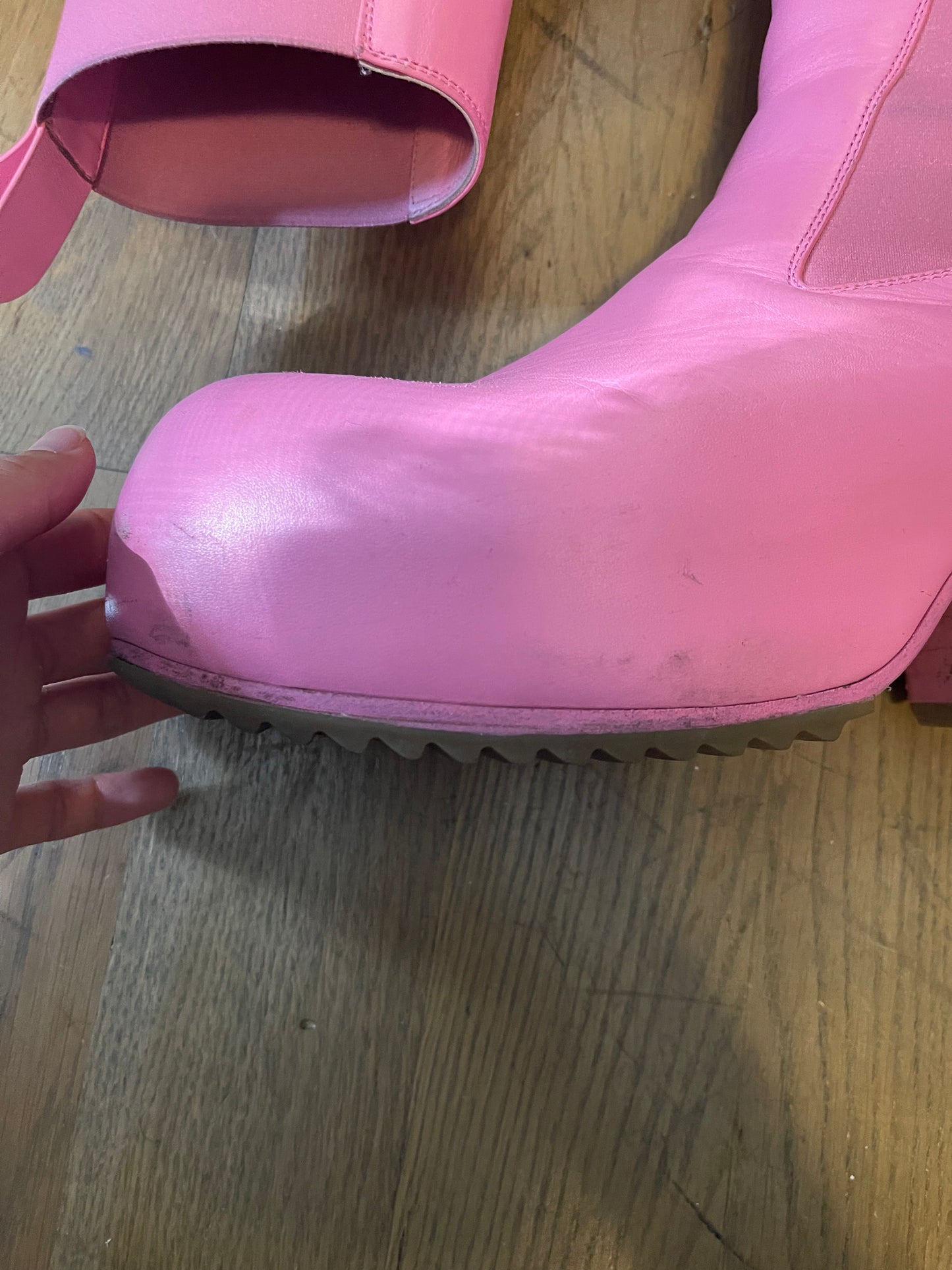 Rick Owens pop pink ballast boots