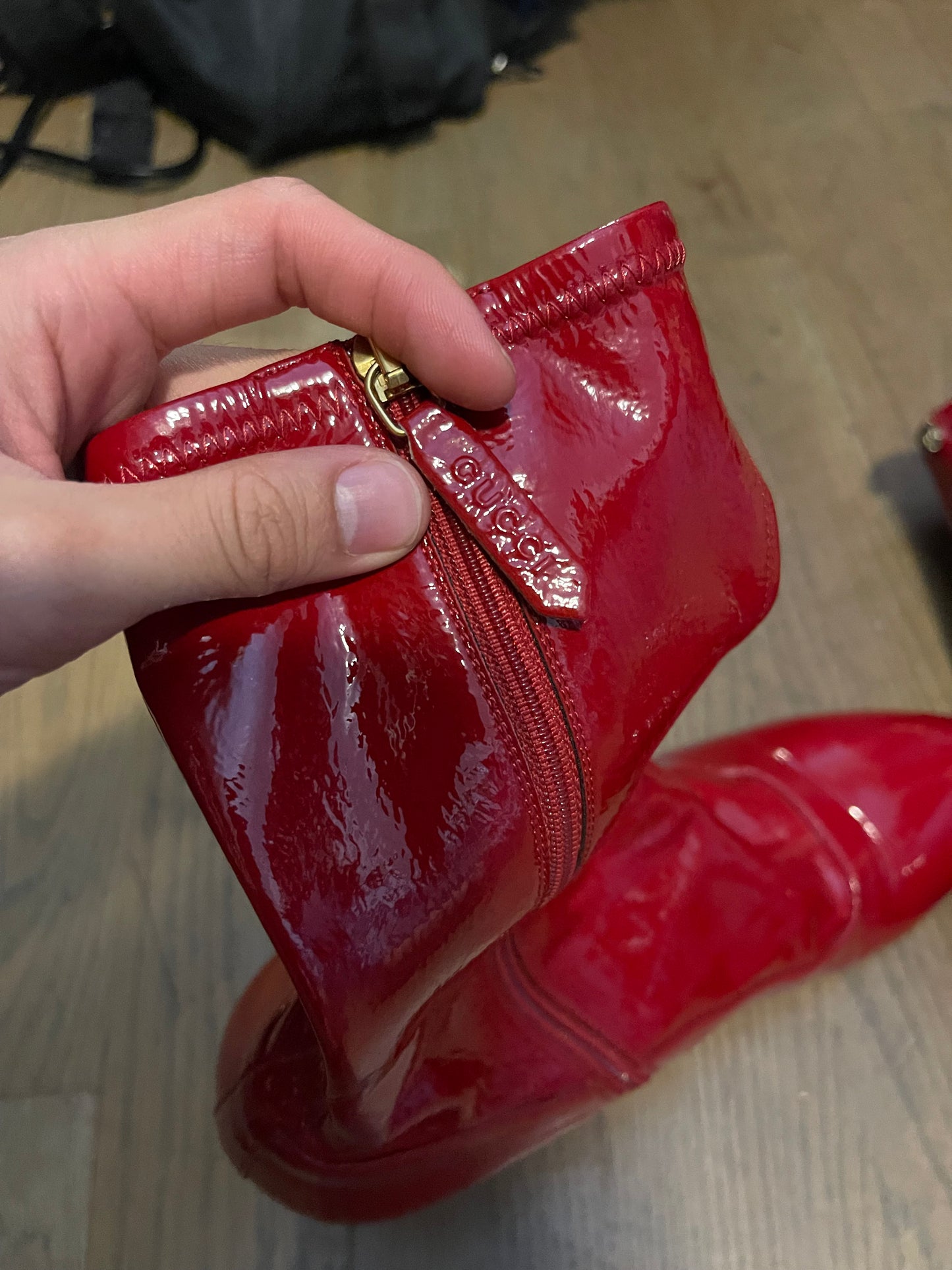 Gucci patent leather heels men