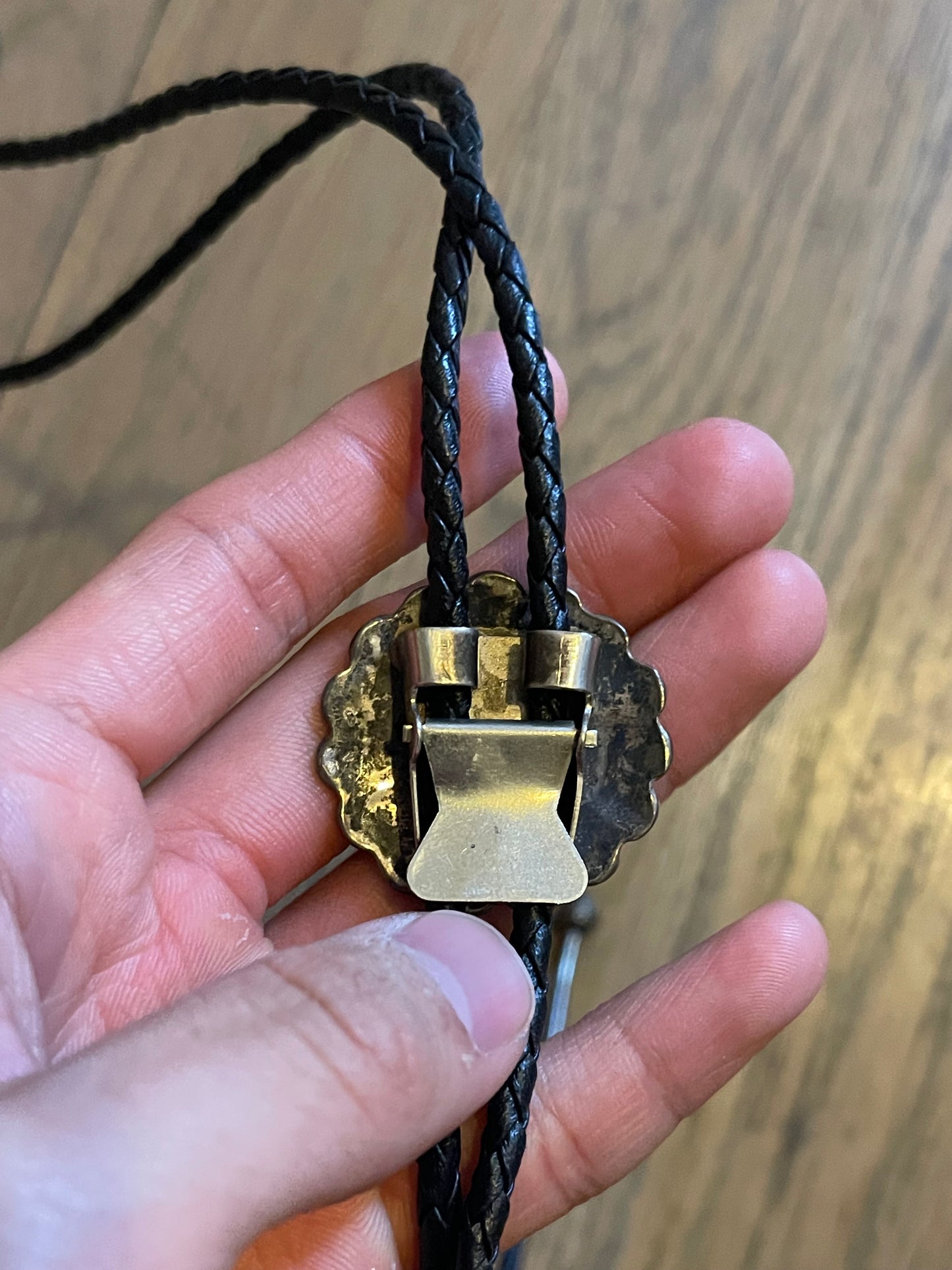 Navajo turquoise and mother of pearl bolo tie