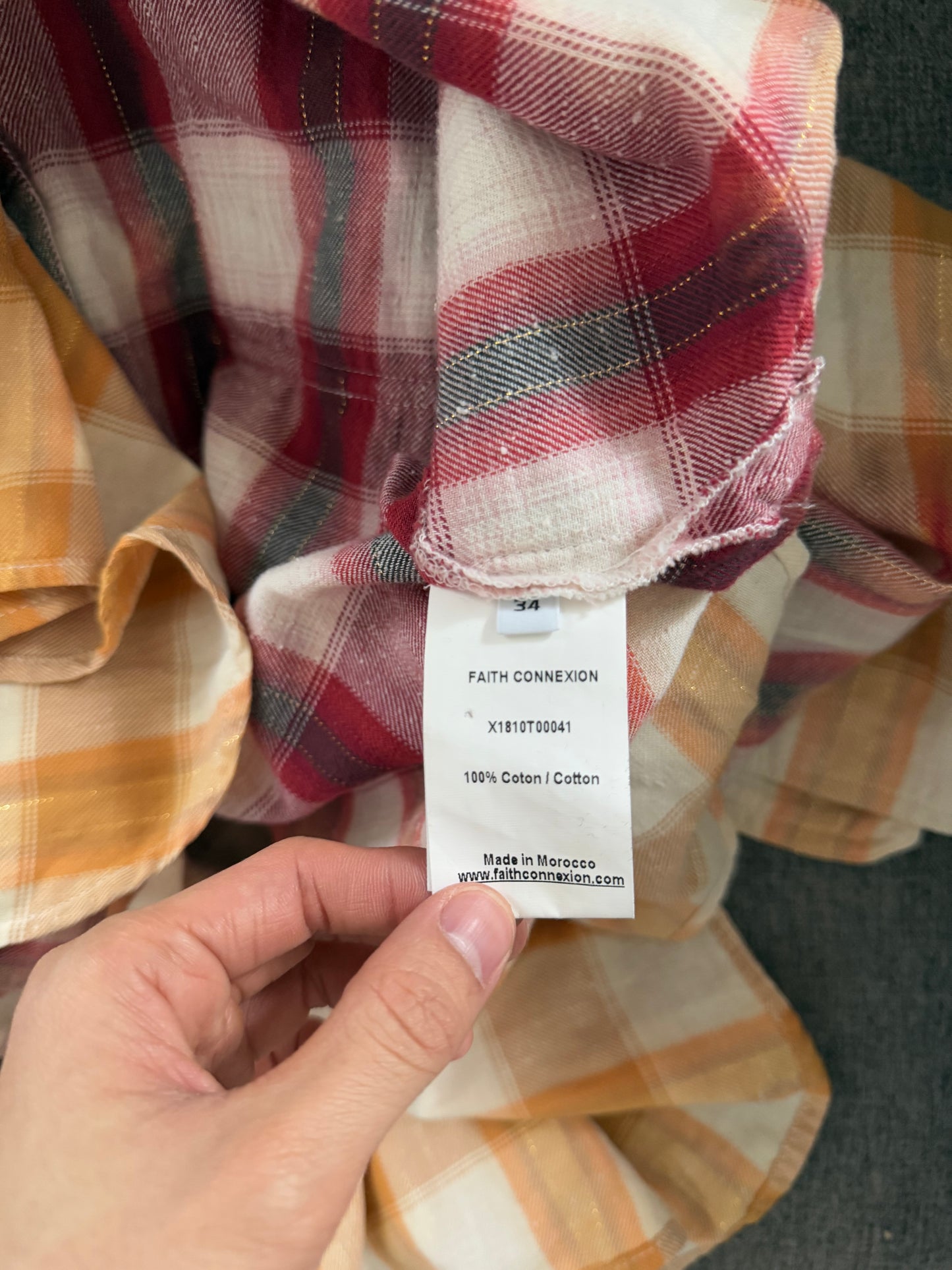 Faith connexion bleached plaid shirt
