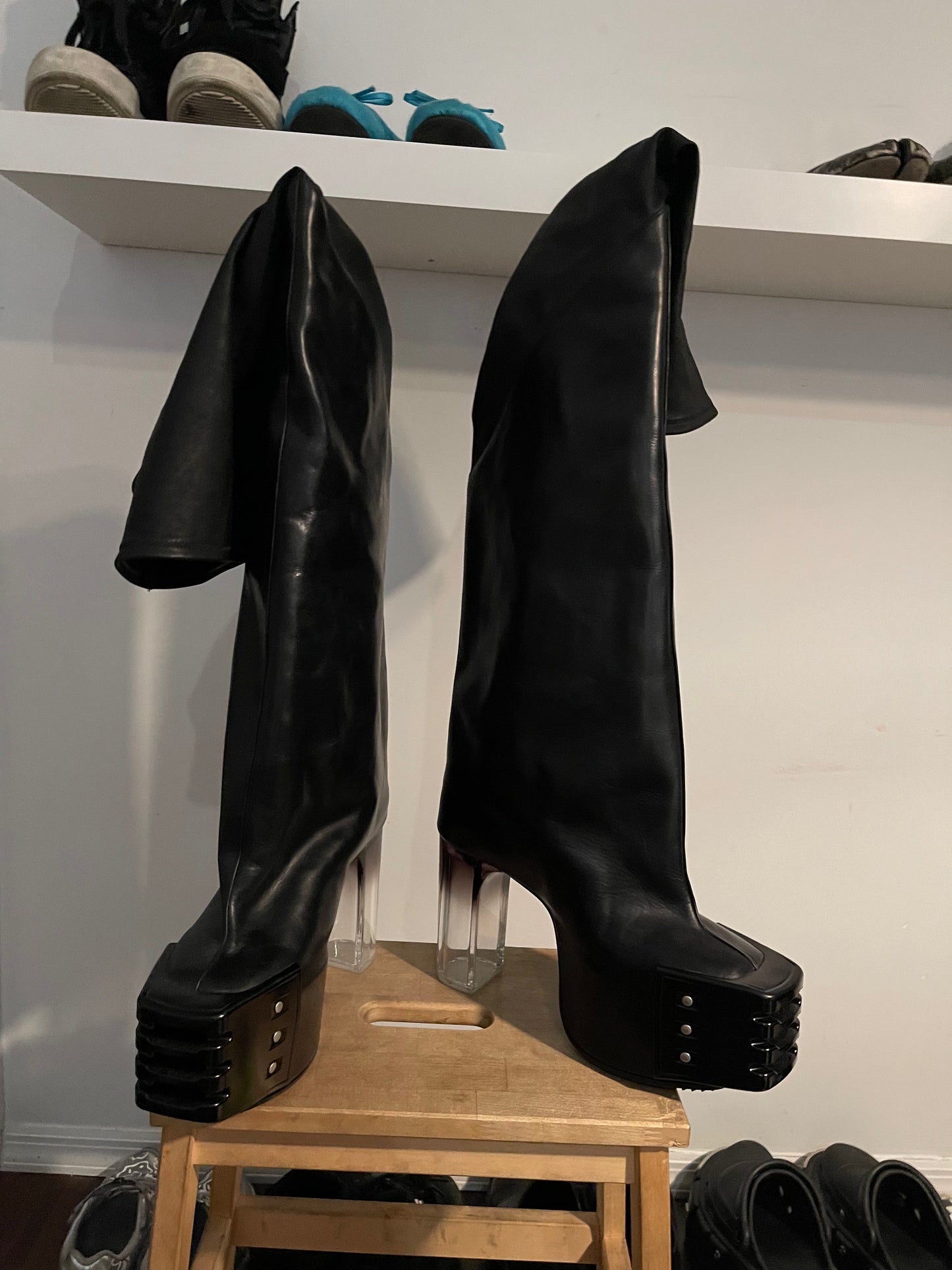 Rick Owens edfu degrade oblique kiss boots
