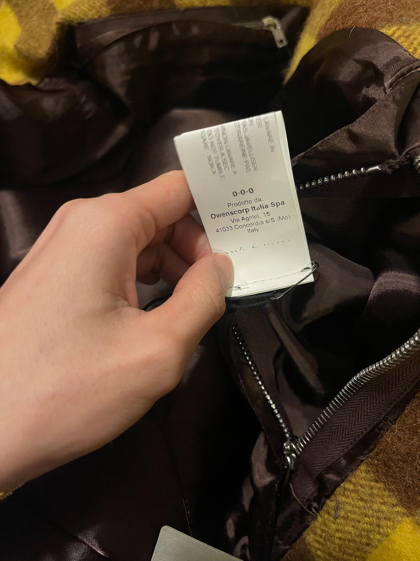 Rick Owens FW18 Sisyphus raisin plaid secret parka