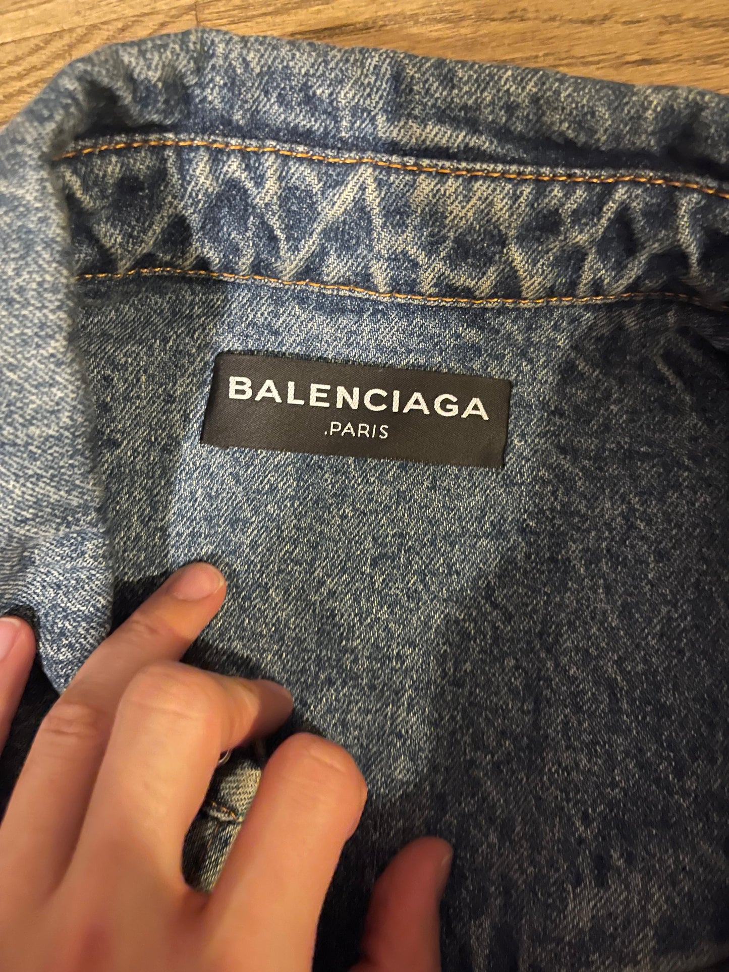 Balenciaga 2016 shrunken western denim shirt