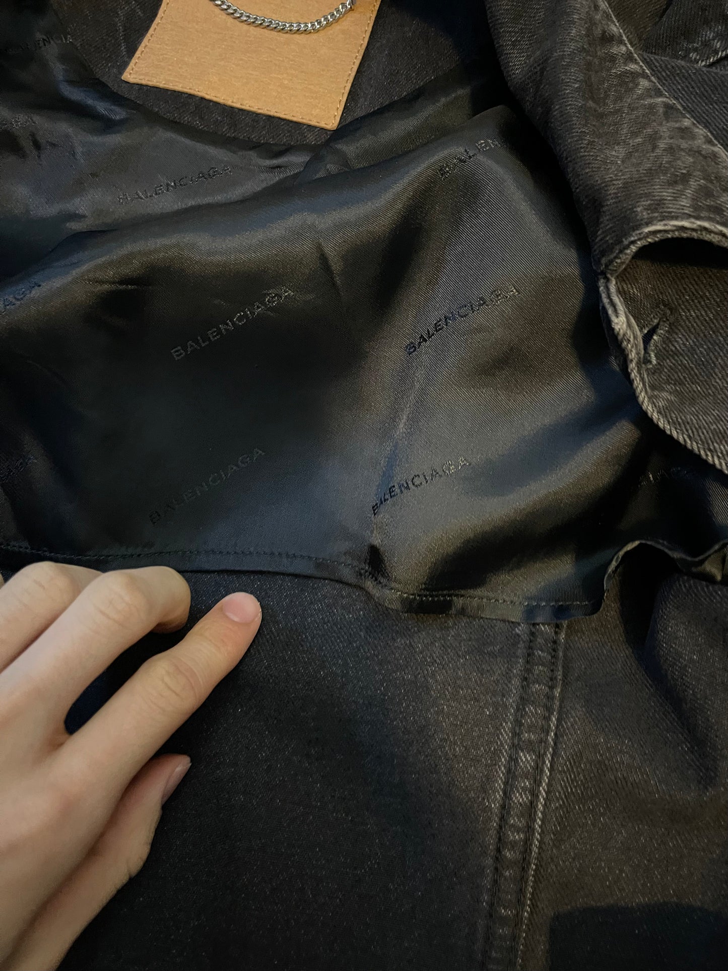 Balenciaga SS17 boxy shoulder denim jacket