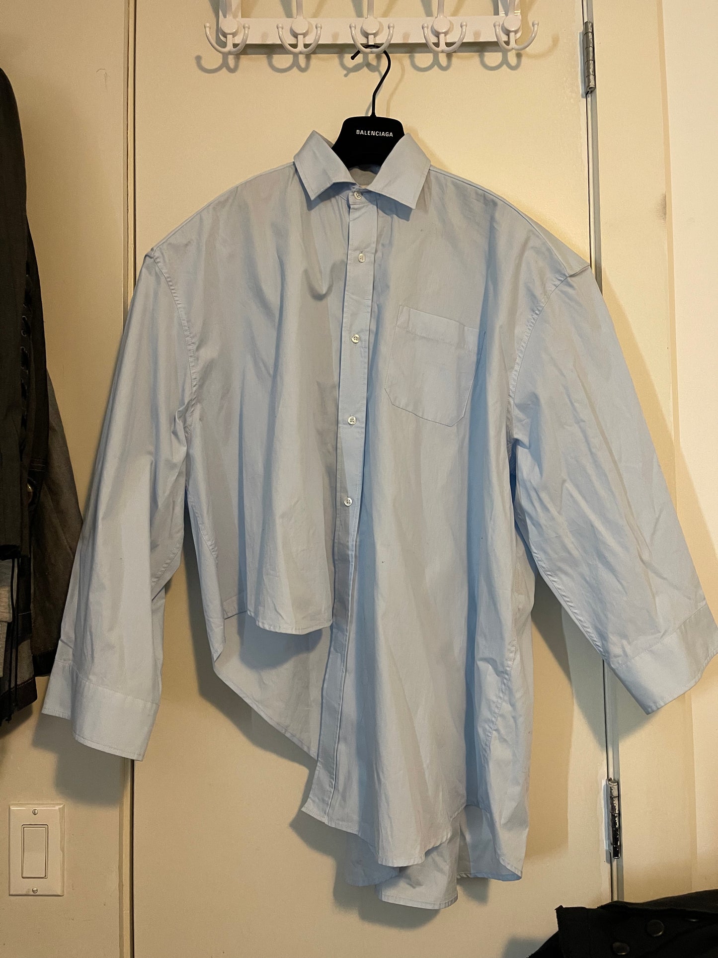 Vetements AW17 time is money half tuck in button up shirt