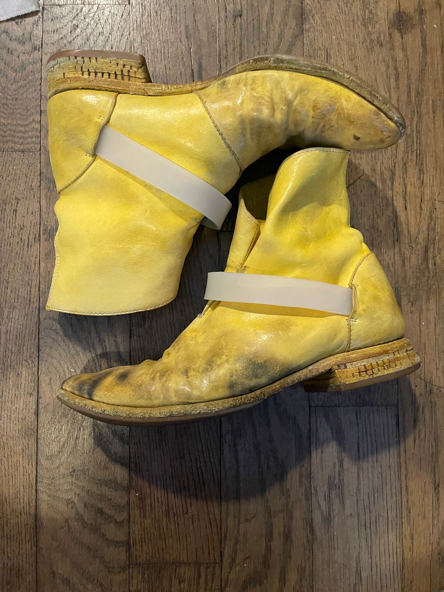 Carol Christian poell rubber band boots yellow
