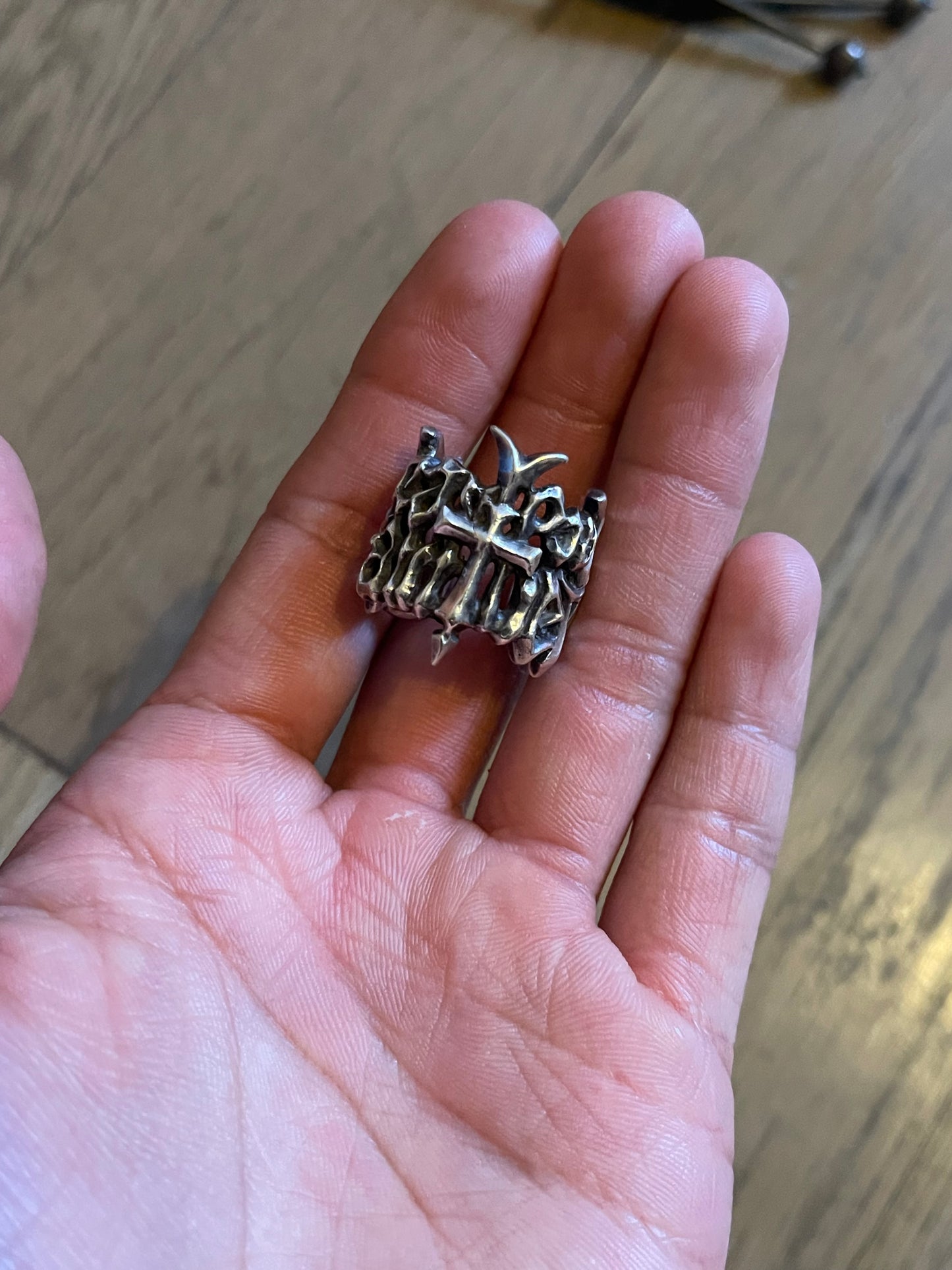 Jean Paul Gaultier gothic logo ring