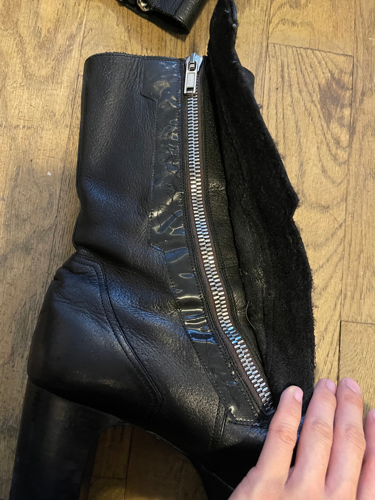Rick Owens first iteration motorcycle kiss boots
