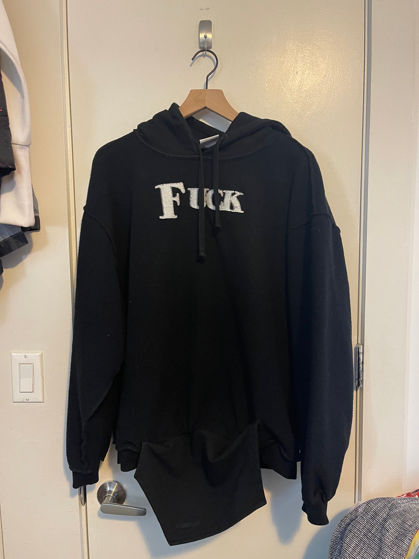 Vetements insideout AW19 fuck hopeless romantic hoodie