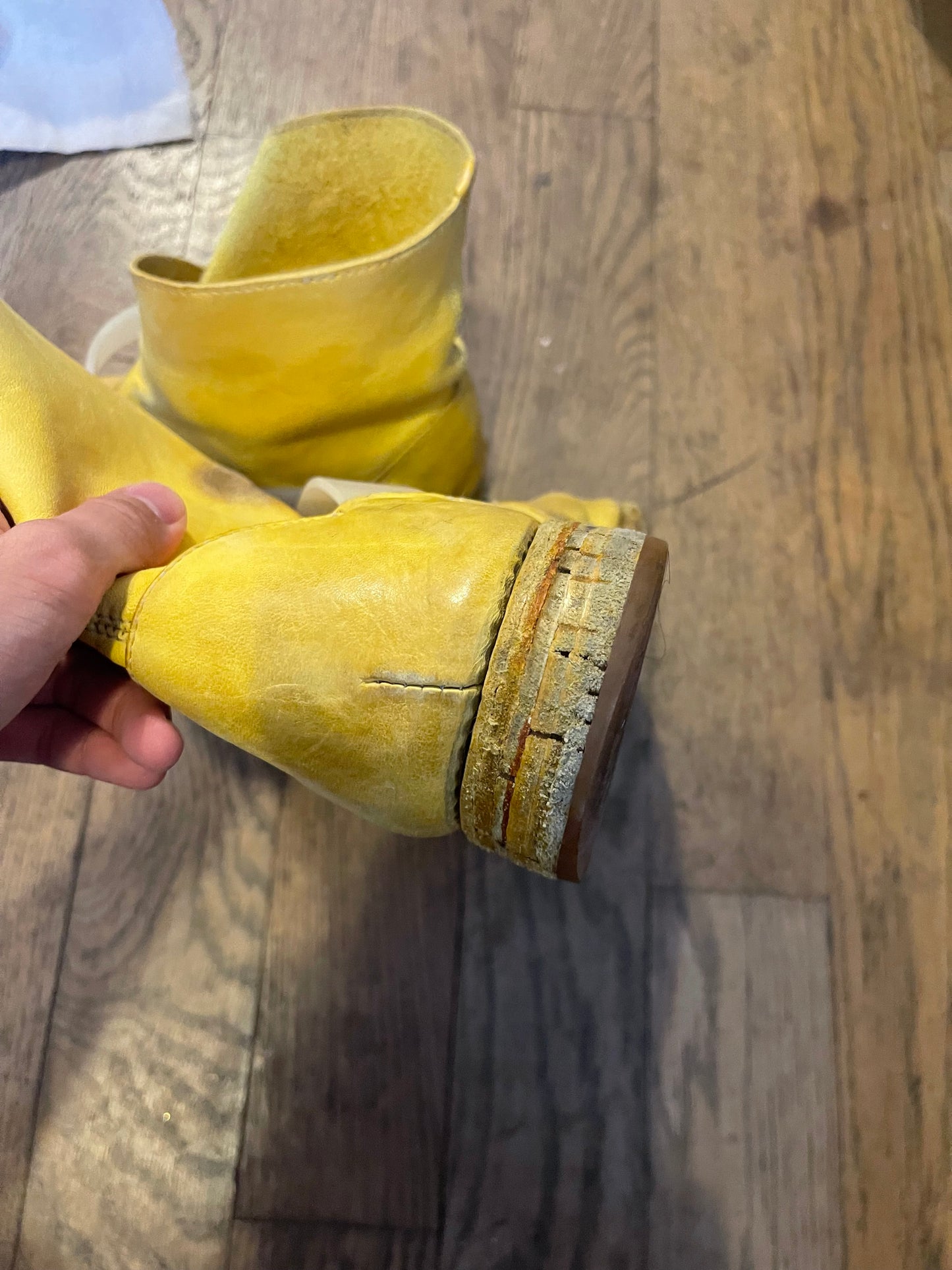 Carol Christian poell rubber band boots yellow