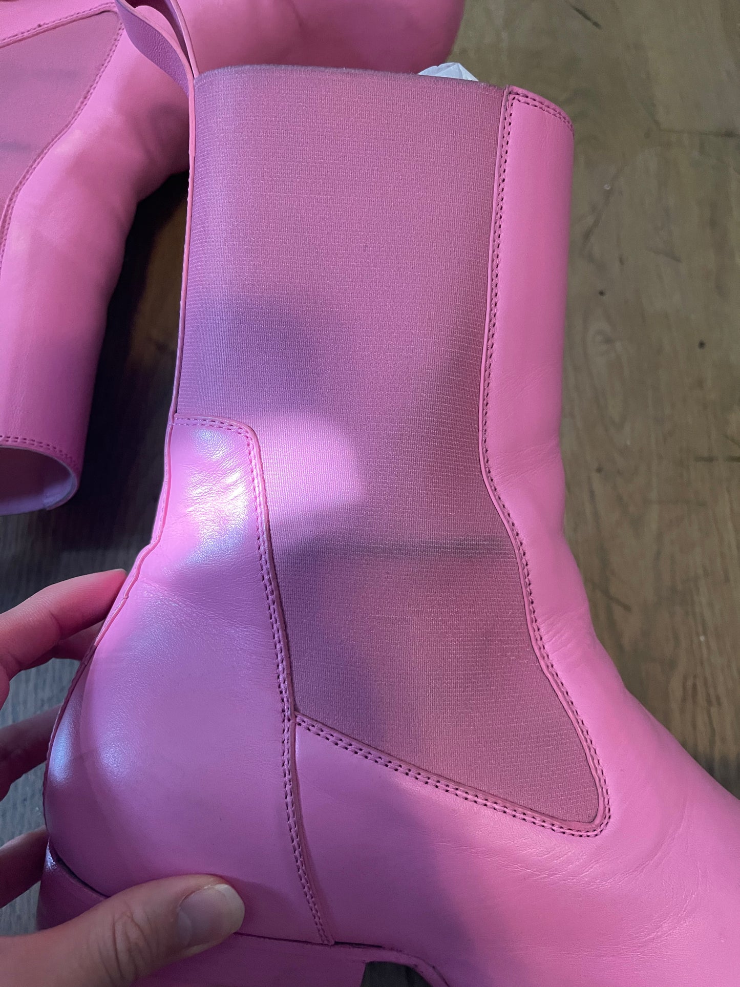 Rick Owens pop pink ballast boots