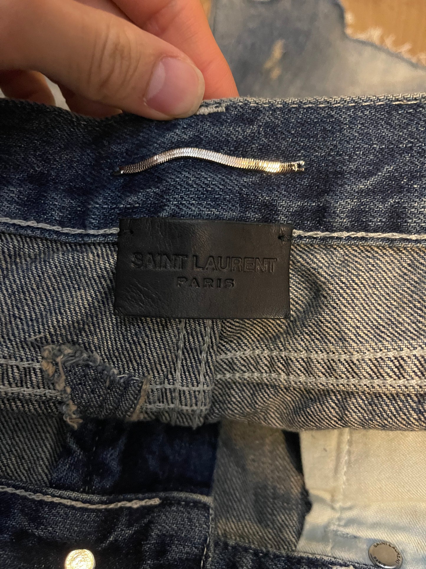 Saint Laurent SS20 heavily repaired shorts