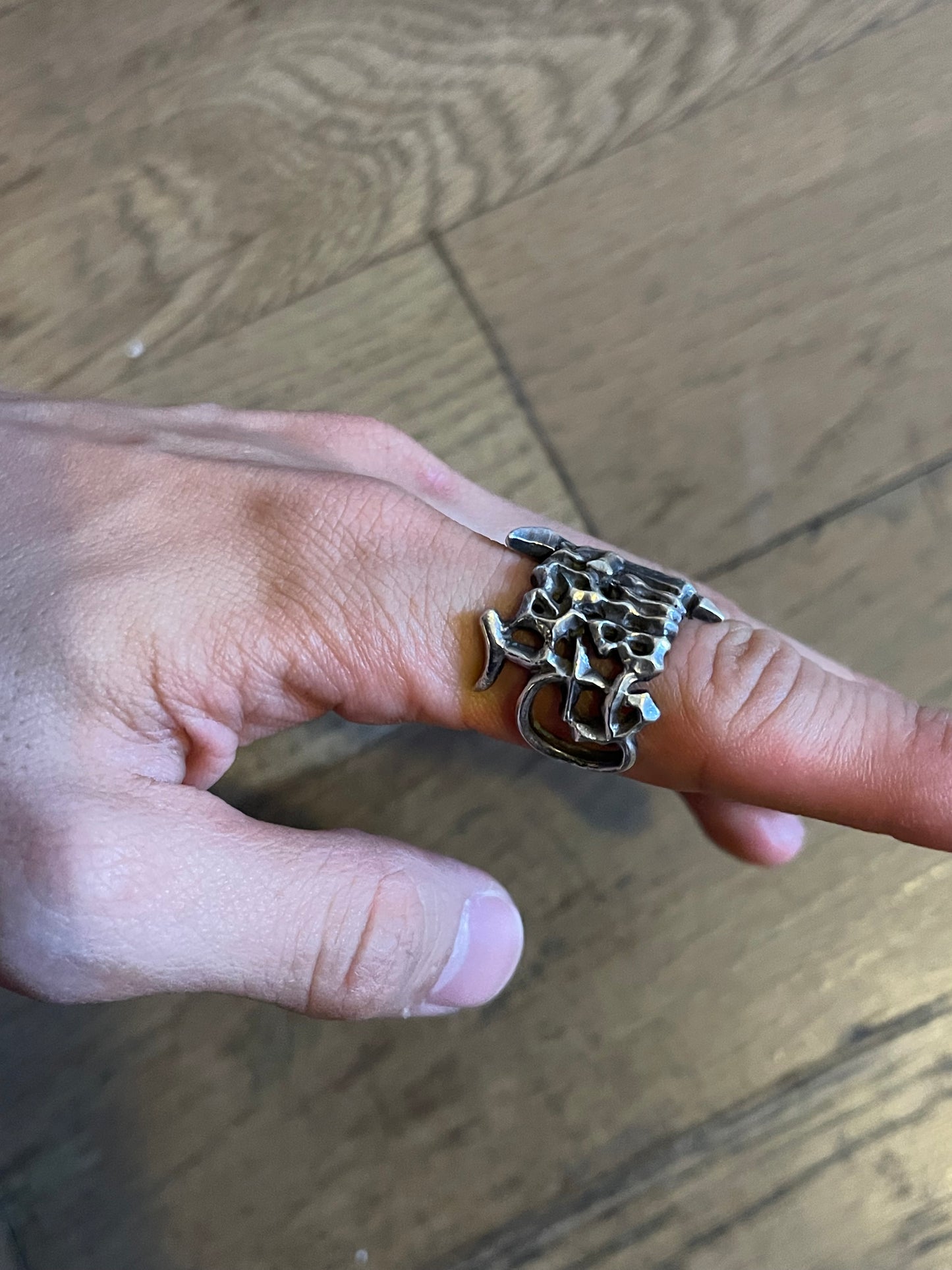 Jean Paul Gaultier gothic logo ring
