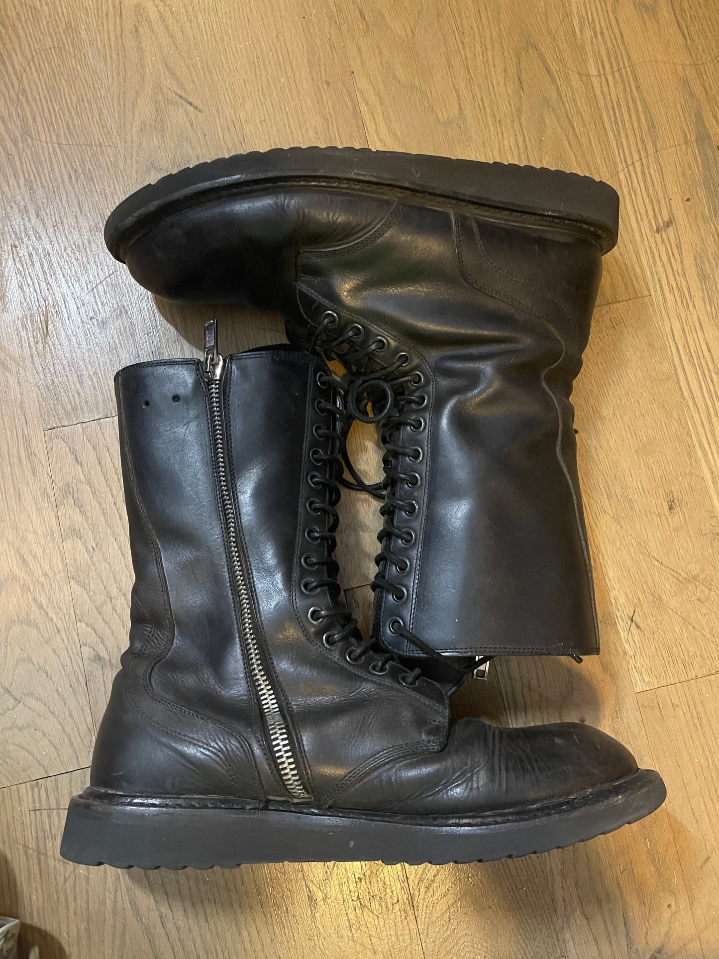Rick Owens combat laced boots
