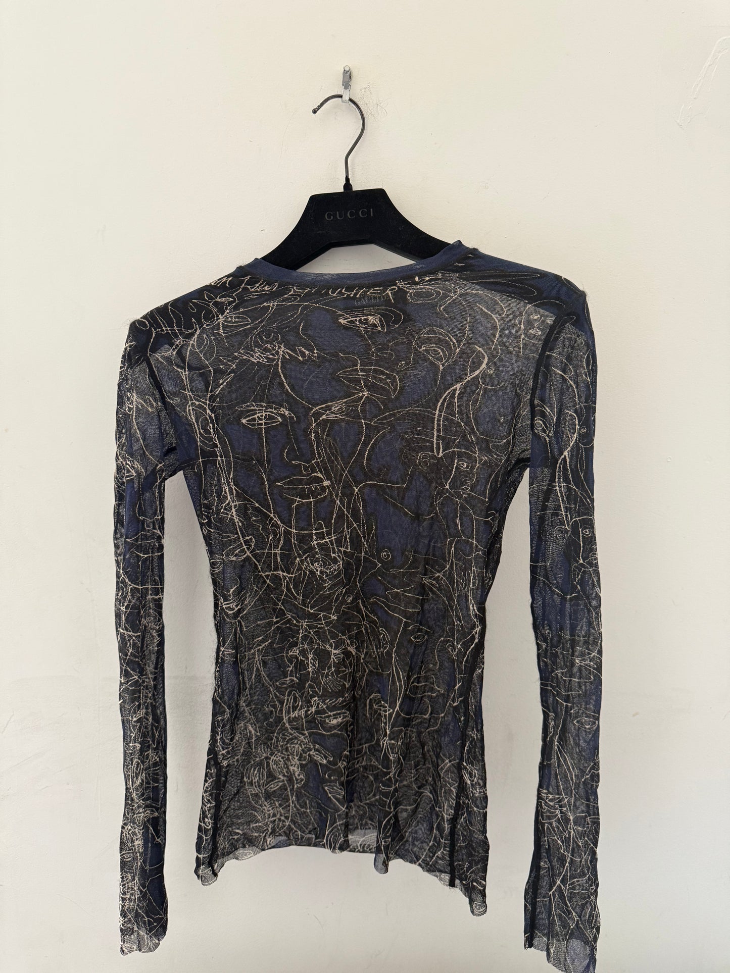 Jean Paul Gaultier scribble tattoo long sleeve shirt