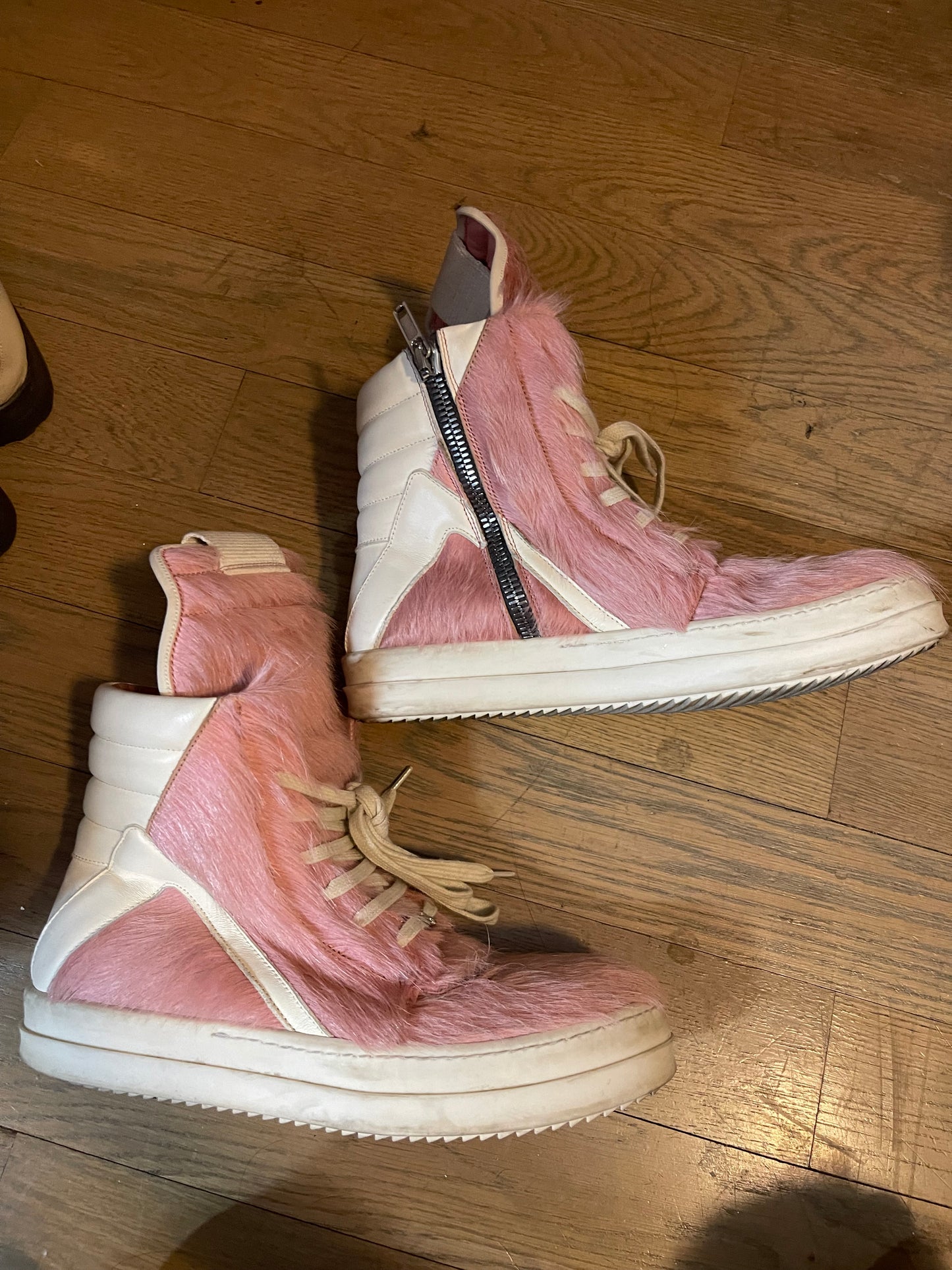 Rick Owens pony hair geobasket pink