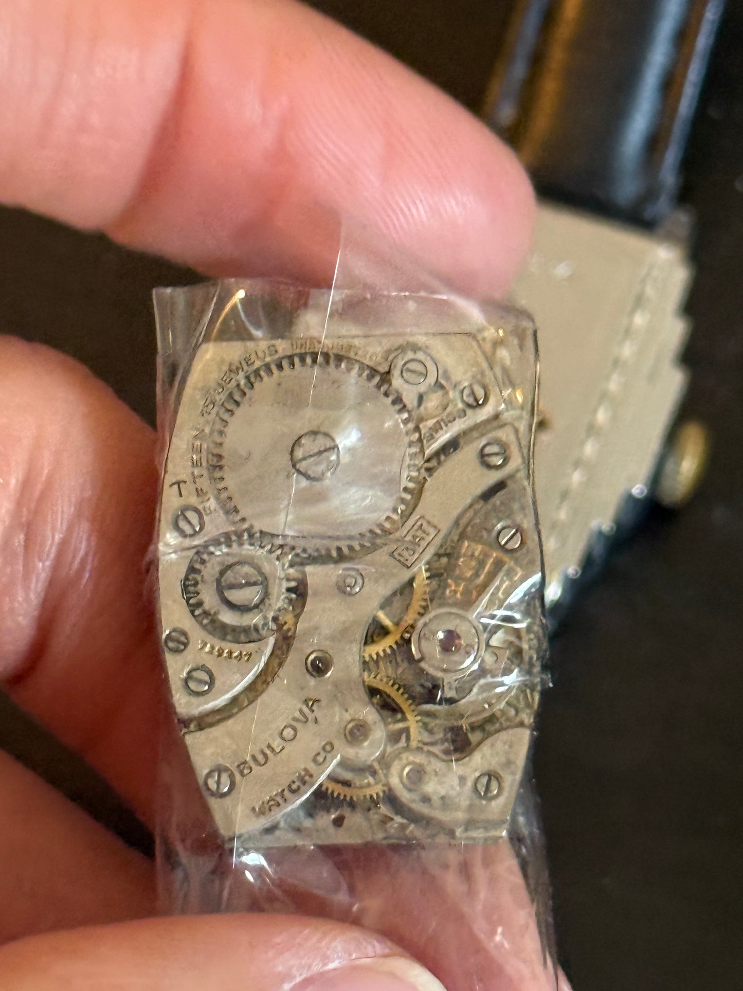 Bulova 1932 jump hour tank watch gold plated