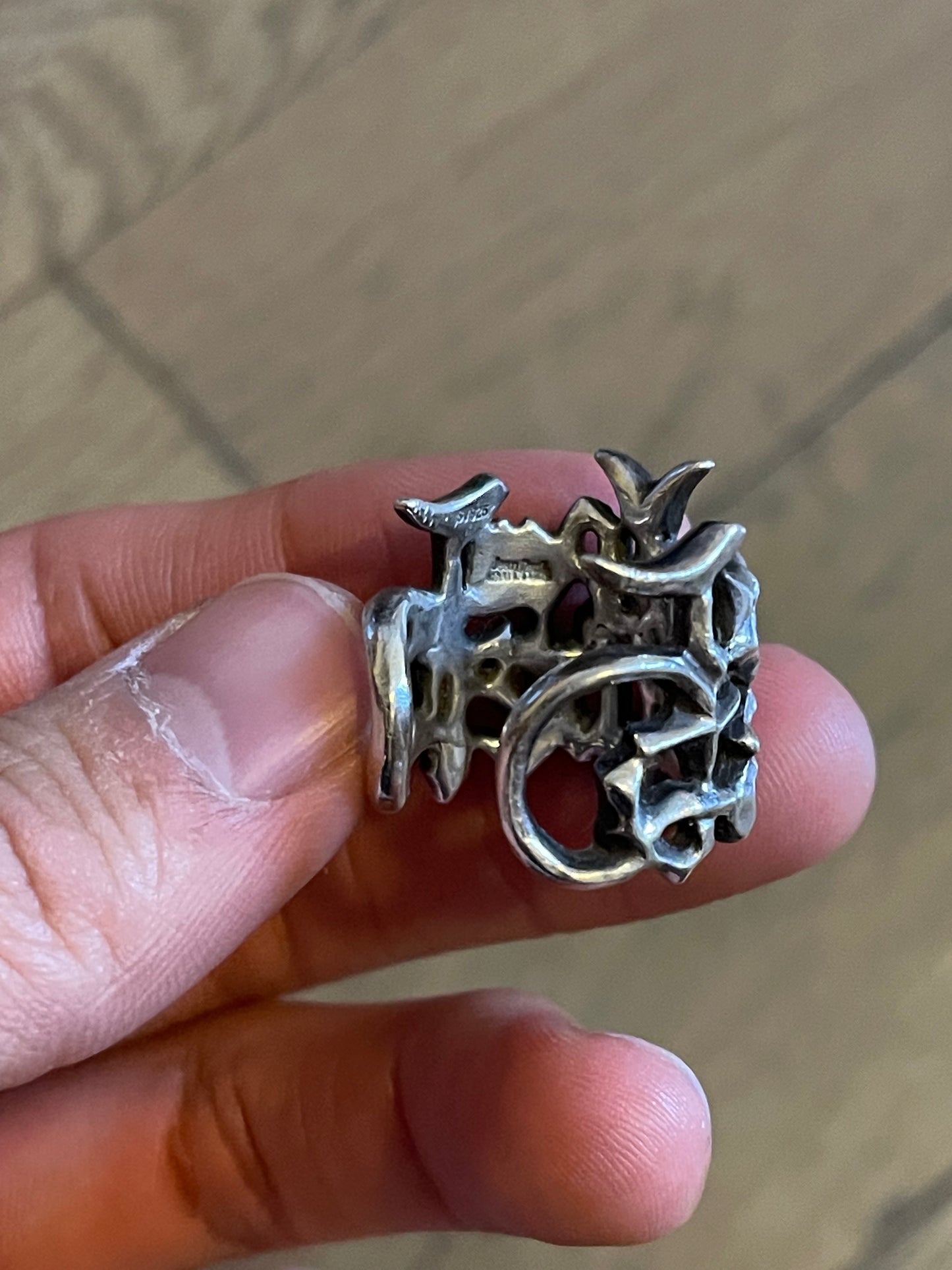 Jean Paul Gaultier gothic logo ring