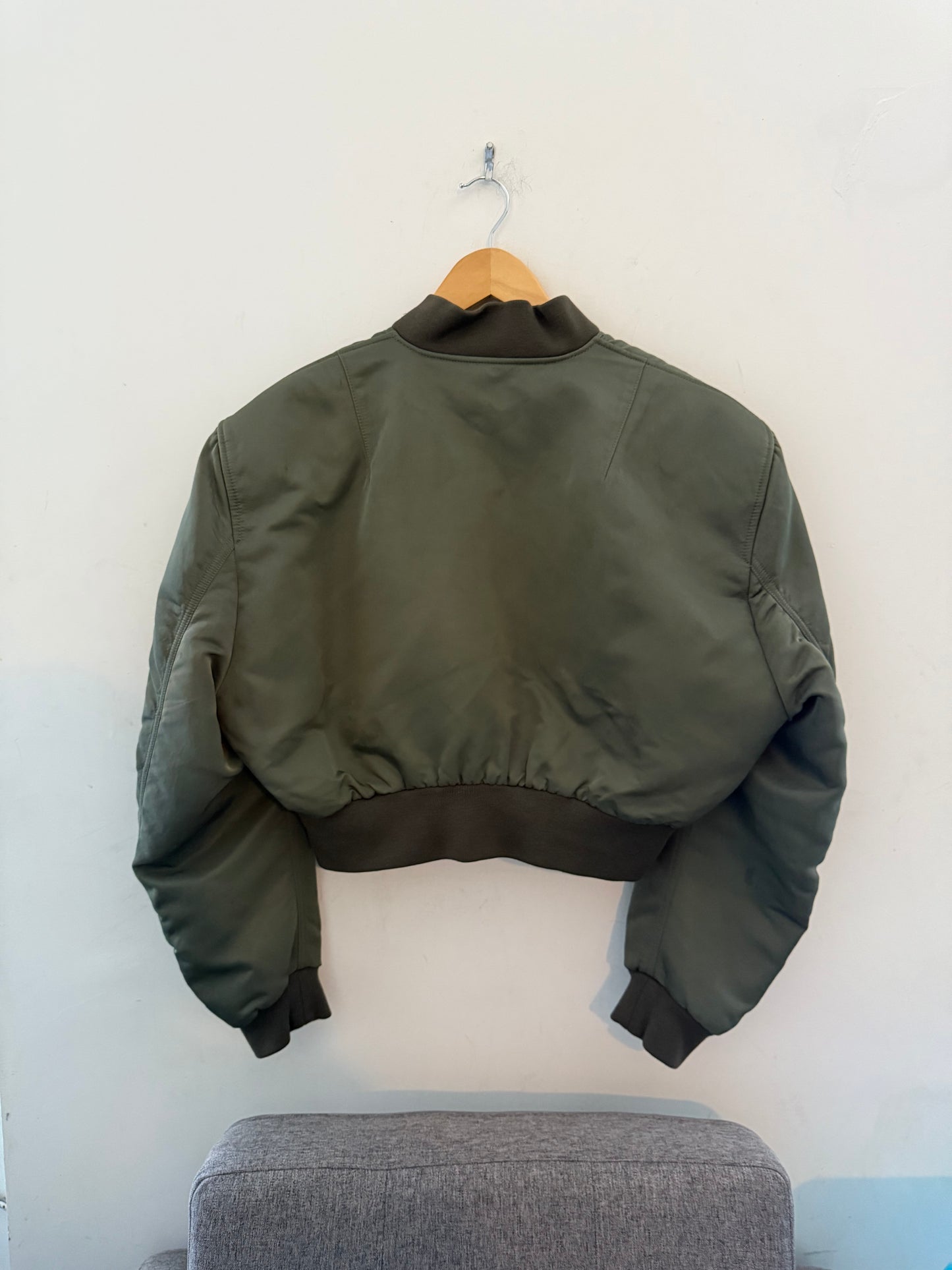Balenciaga SS17 shoulder cropped MA-1 bomber