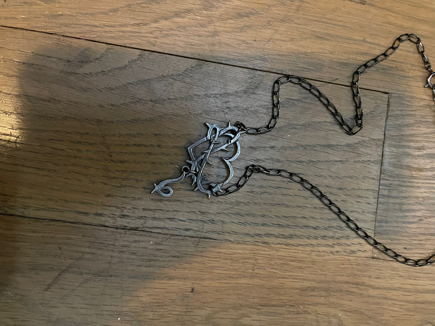 Beauty beast heart thorn necklace