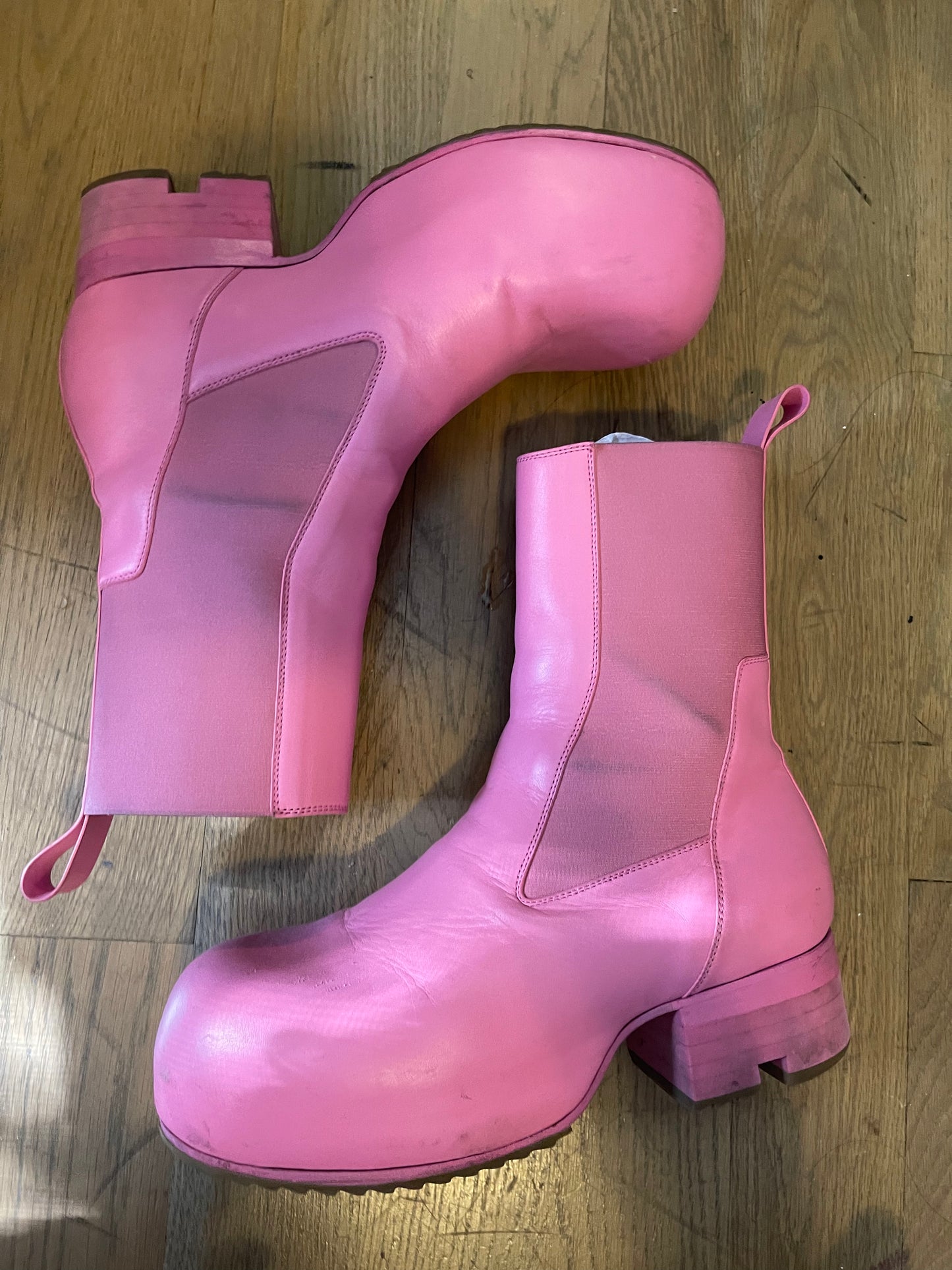 Rick Owens pop pink ballast boots