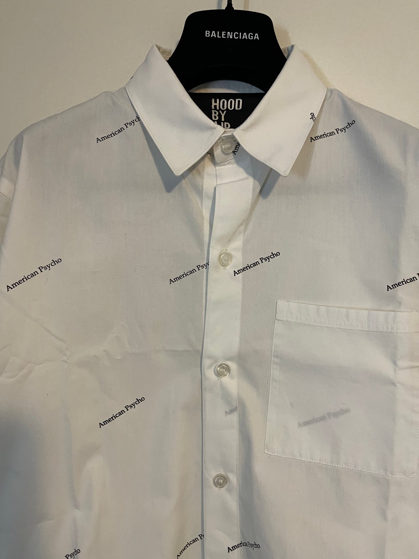 Hood by air SS17 American psycho print button shirt