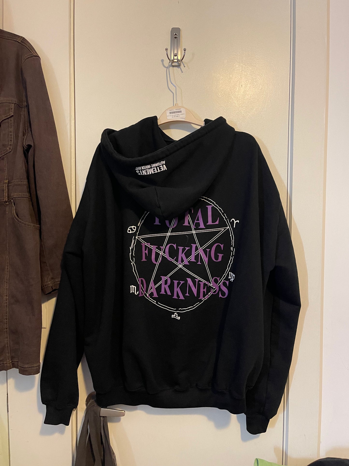 Vetements homme AW17 total fucking darkness hoodie
