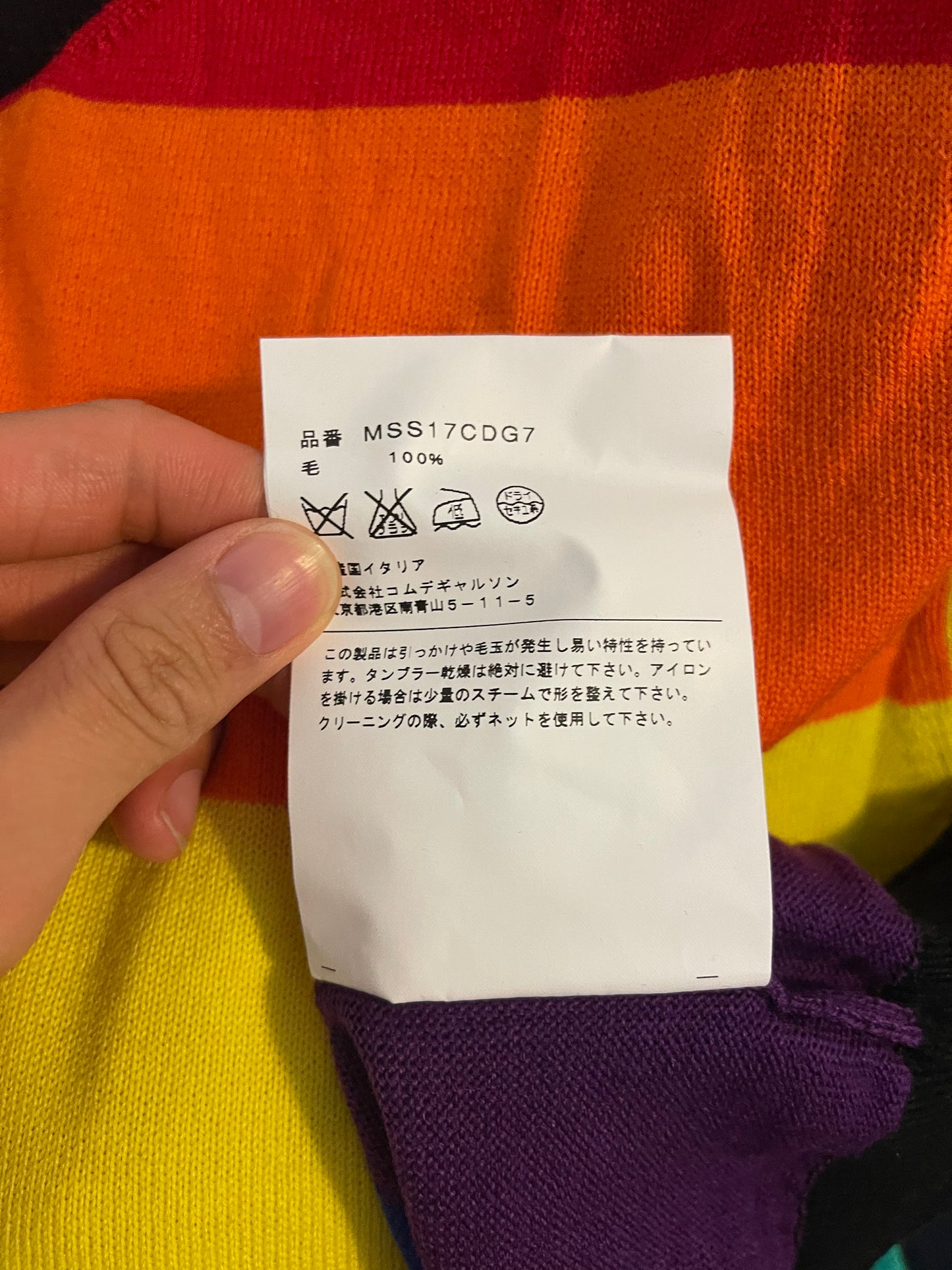 Vetements AW17 Comme des garçons pride long sleeve