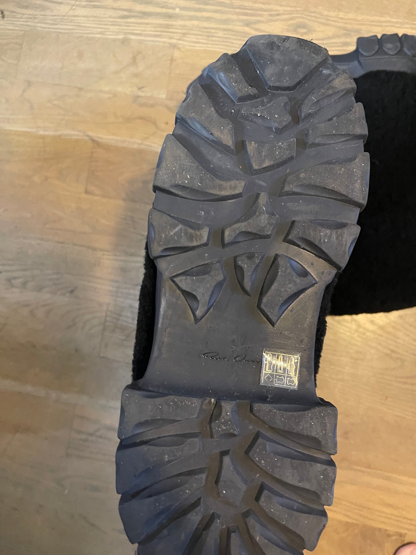 Rick Owens lunar shearling boot