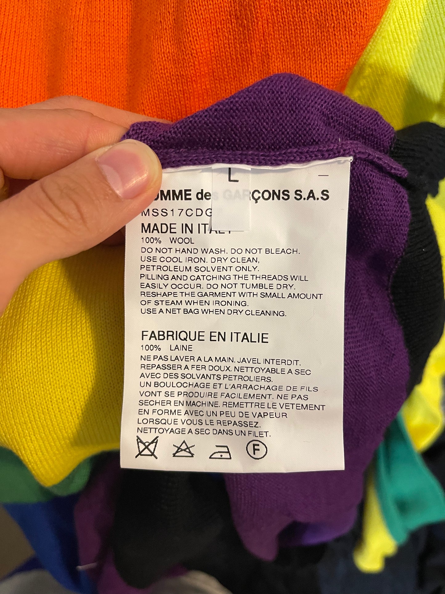 Vetements AW17 Comme des garçons pride long sleeve
