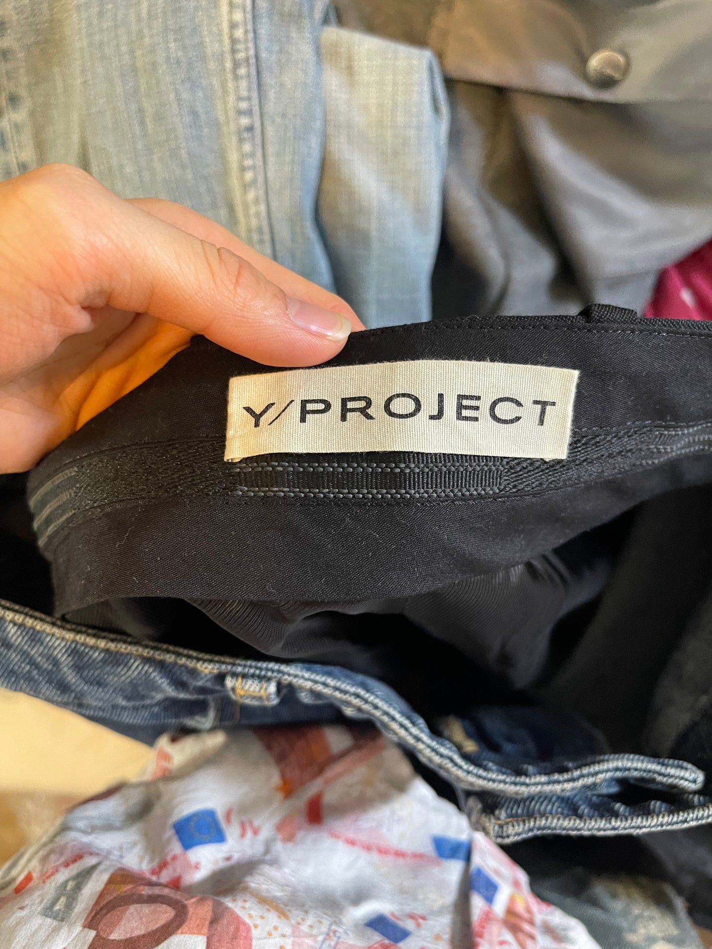 Y project double trouser denim hybrid pants