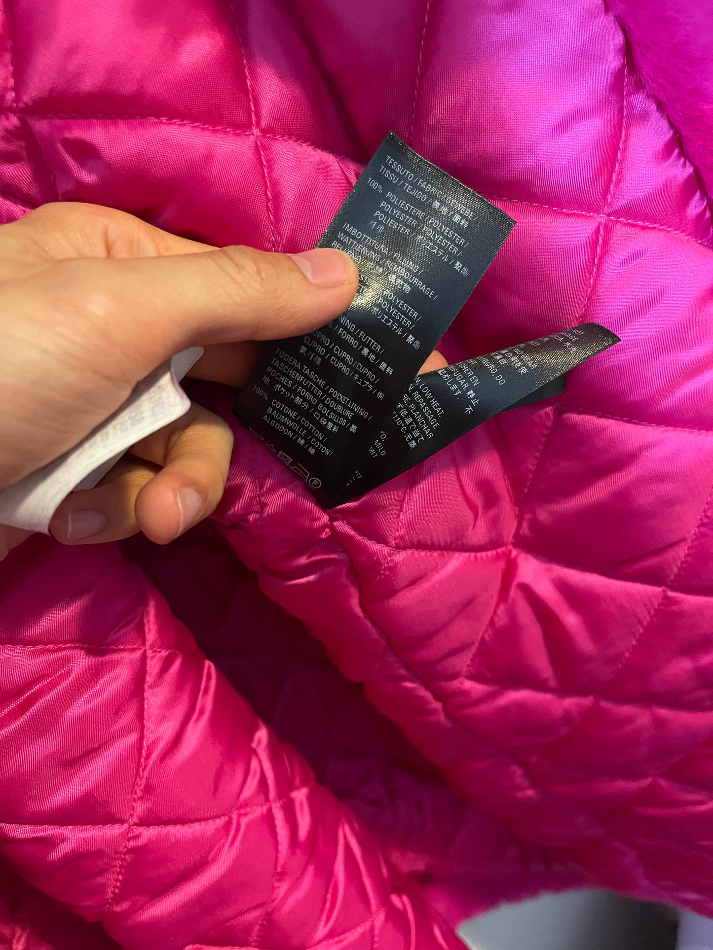 Balenciaga Opera faux fur pink swing parka