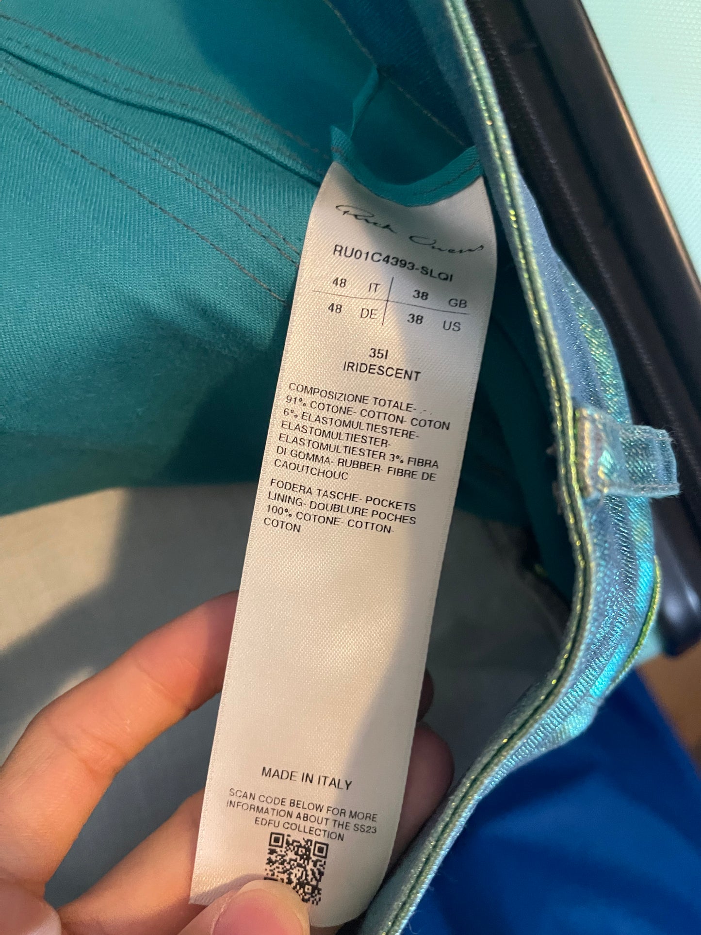 Rick Owens Edfu SS23 metallic Tyrone jeans